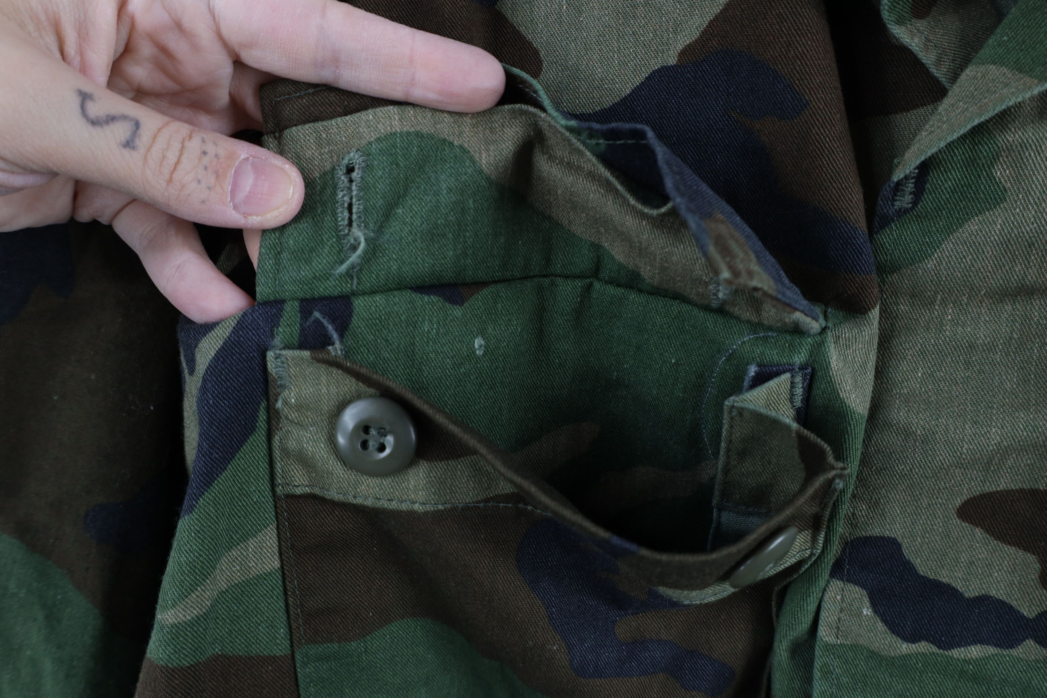 Vintage Vintage 80s Faded Woodland Camouflage Combat Coat Jacket USA Size US M / EU 48-50 / 2 - 4 Thumbnail