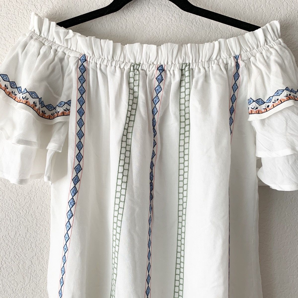 Anthropologie × Red Carter Embroidered off shoulder dress Size XS / US 0-2 / IT 36-38 - 5 Thumbnail