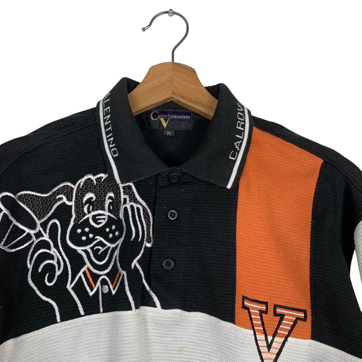 Valentino CALRO VALENTINO Embroidery Big Logo Polo Shirt #1430-C65 Size US M / EU 48-50 / 2 - 9 Thumbnail