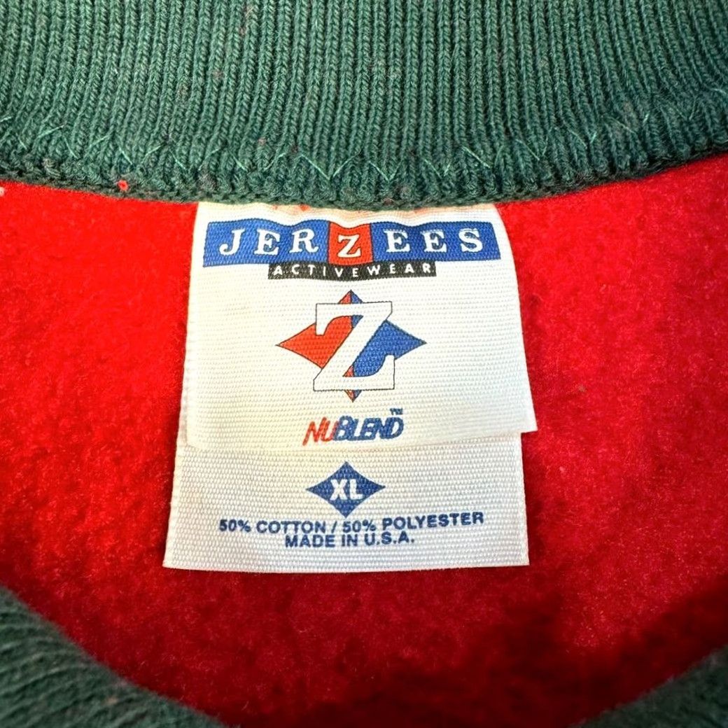 Jerzees VINTAGE JERZEES Sweatshirt Women's XL Red Christmas Preppy Pullover 90s 80s Teddybear Womens Size XL / US 12-14 / IT 48-50 - 4 Thumbnail