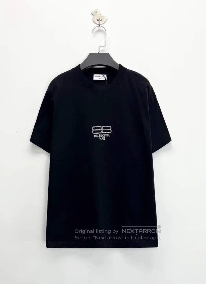 Balenciaga Balenciaga Black Crystal Double B Snap Lettering Logo Shor Size US XS / EU 42 / 0 - 1 Thumbnail