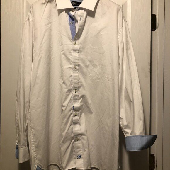 Other Bianco bianco men's white cotton casual shirt size: 18 1/2" Size US XXL / EU 58 / 5 - 4 Thumbnail