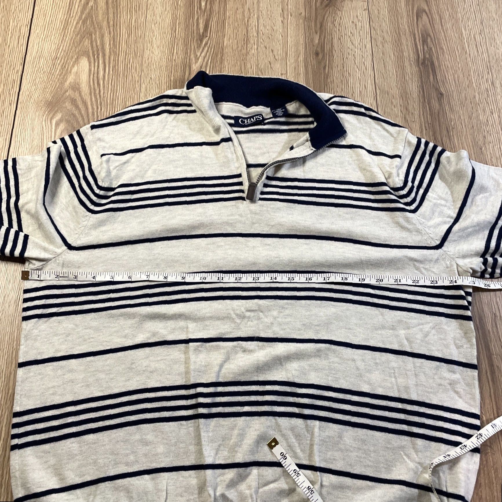 Chaps VINTAGE Chaps Men’s Polo Shirt XXL Long Sleeve Striped 1/4 Zip Knit Casual Fall Winter Spring Size US XXL / EU 58 / 5 - 4 Thumbnail
