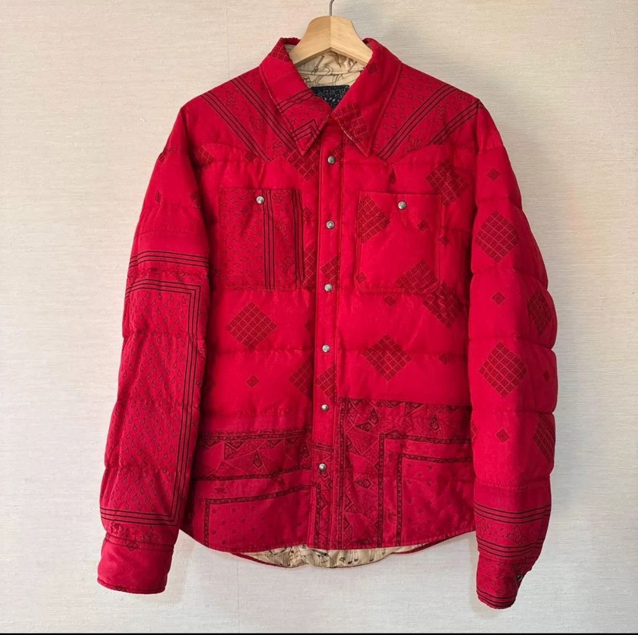 visvim kerchief down jacket in red