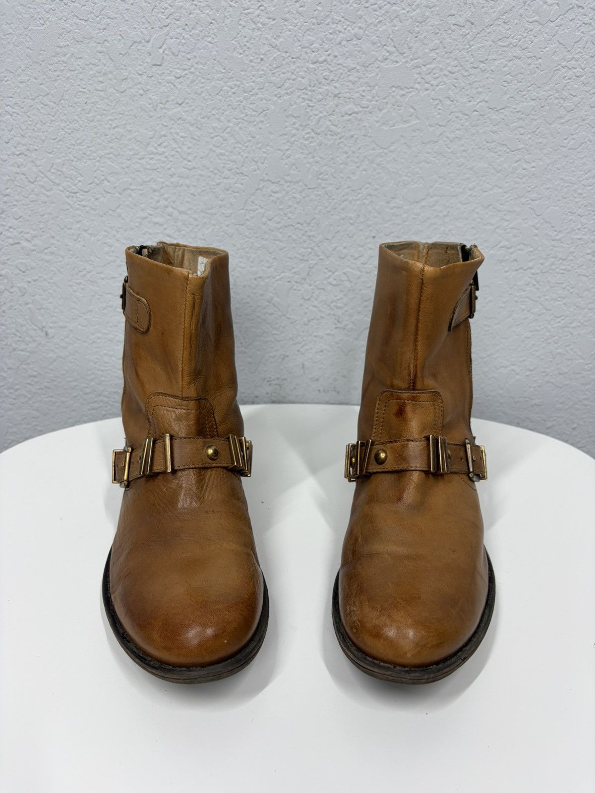 If Six Was Nine Vintage Italian AS 98 Heel Leather Airstep Skull Biker Boots Size US 8 / EU 41 - 11 Thumbnail