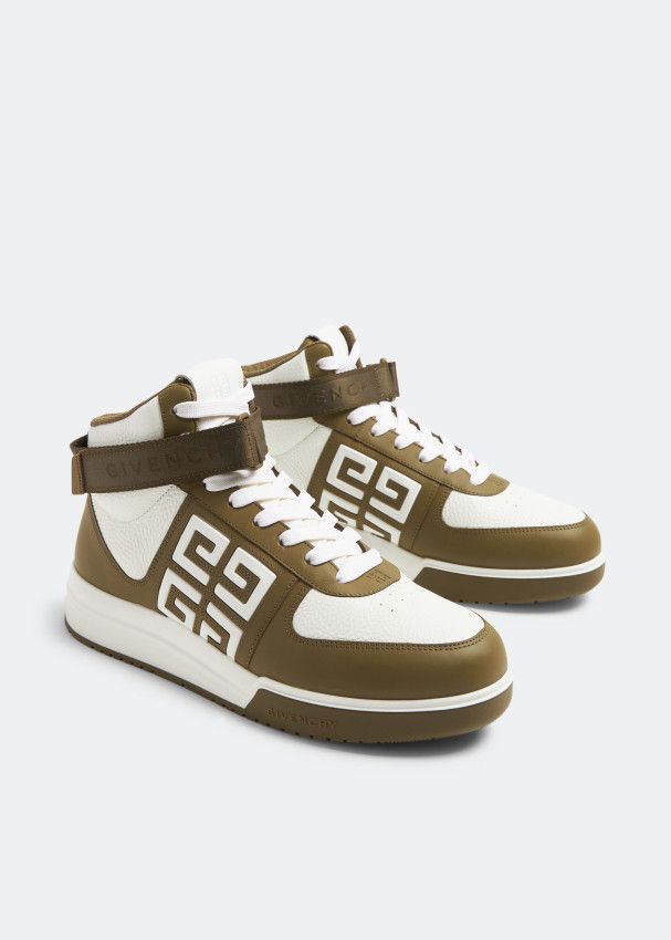 Givenchy o1w1db10325 4G High Top Sneakers in Khaki White Size US 6 / EU 39 - 3 Thumbnail