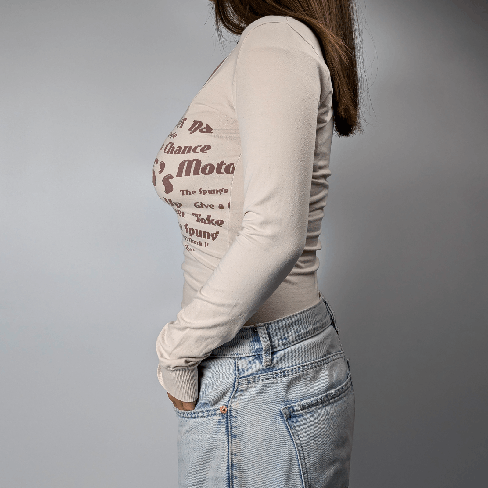 Dolce & Gabbana Dolce Gabbana DG Vintage Y2K Big Logo Beige Blouse T Shirt M Size M / US 6-8 / IT 42-44 - 8 Thumbnail