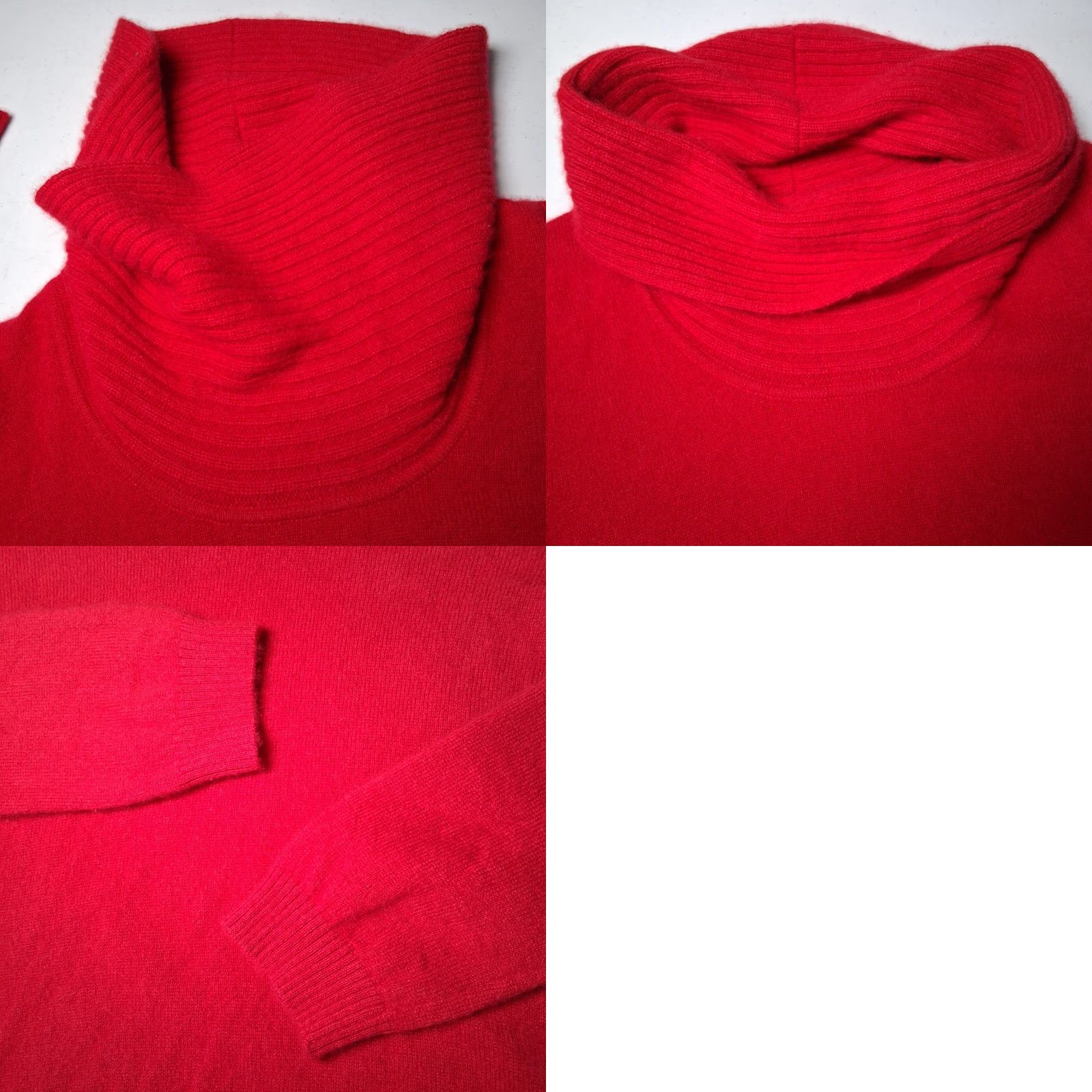 Vintage Prive Cashmere Sweater Women M Red Cowl Neck Soft Knit Pullover Long Sleeve Classic Knit Casual Winter Fall Spring Size M / US 6-8 / IT 42-44 - 8 Thumbnail