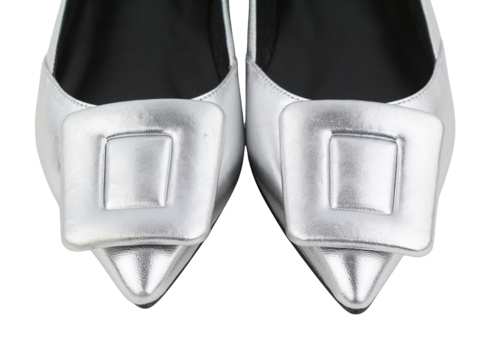 Other BIBI LOU BOCHUM EU37 Silver Leather Pointed Flats 87561 Size US 6 / IT 36 - 5 Thumbnail