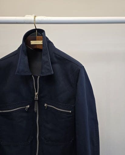 Tom Ford o1sm1stk0725 Cotton Satin Zip-up Jacket in Navy Size US M / EU 48-50 / 2 - 3 Thumbnail