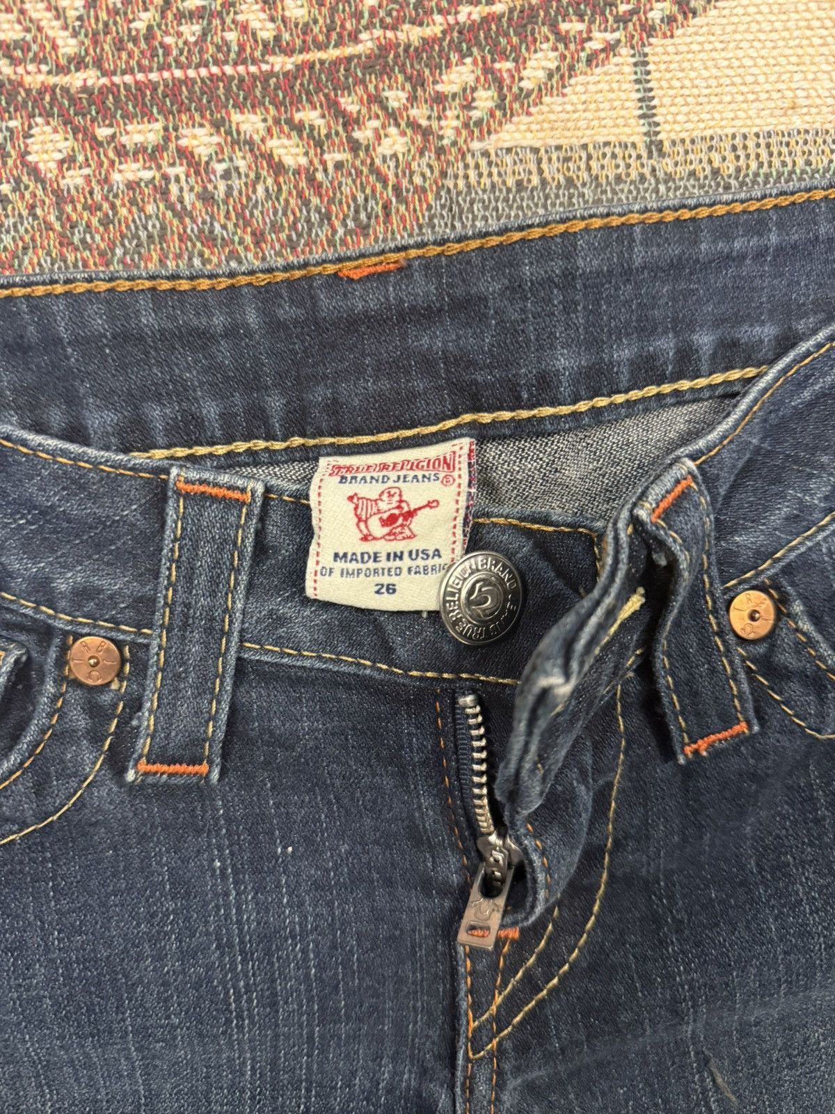 True Religion × Vintage Made in USA True Religion Denim Cutoff Booty Shorts Size 26" / US 2 / IT 38 - 3 Thumbnail