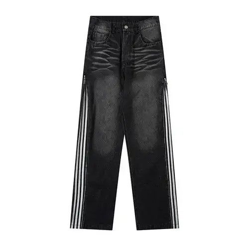 Japanese Brand striped pattern zip embellished jeans Size US 31 - 3 Thumbnail