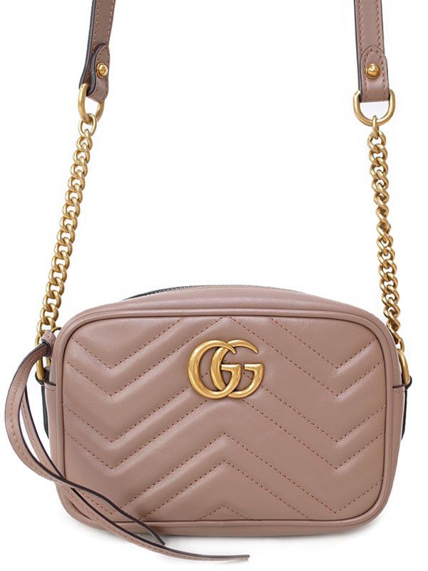 image of Gucci GG Marmont Quilted Mini Bag Pink Beige, Women's
