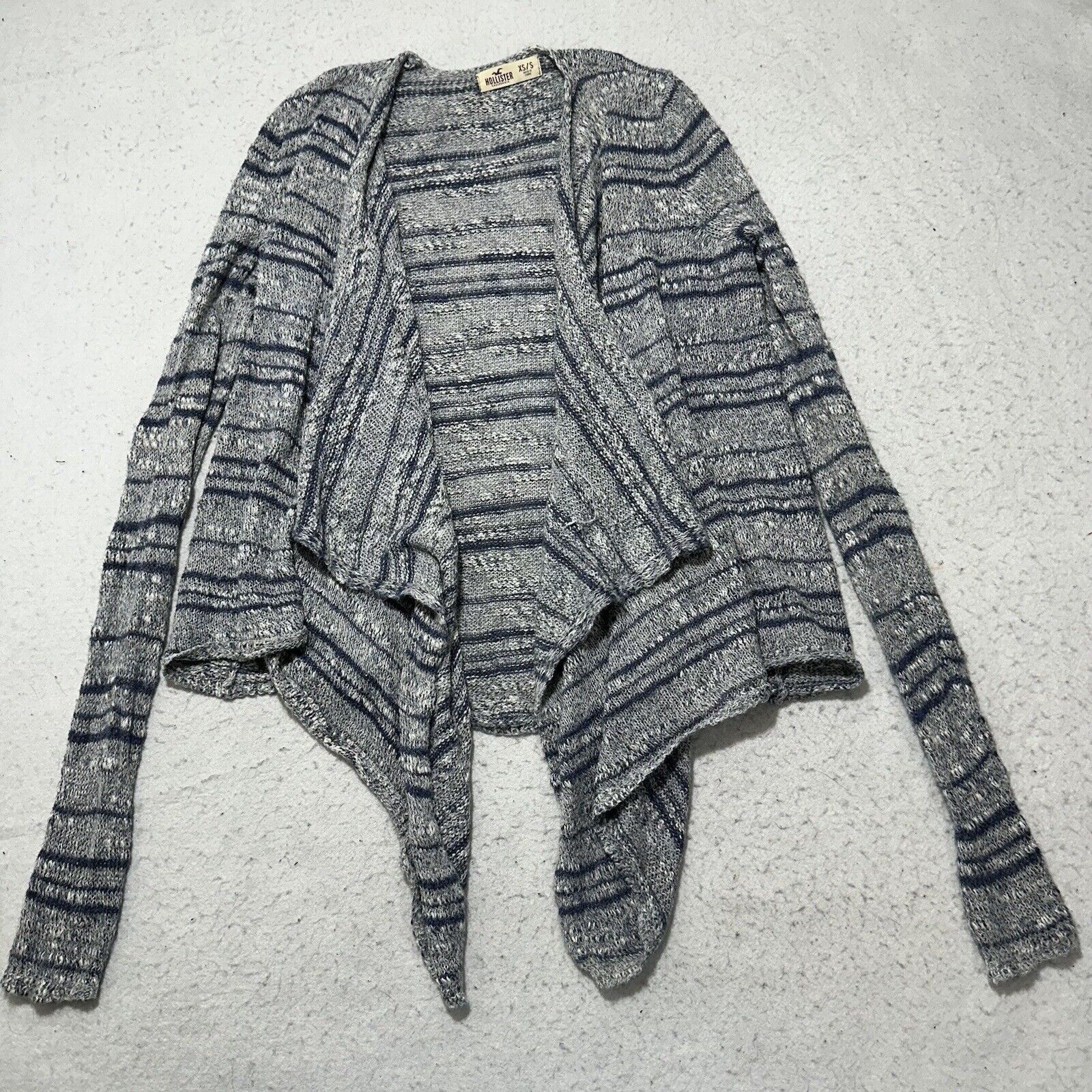 Hollister Hollister XS Waterfall Cardigan Gray Blue Striped Sweater Size XS / US 0-2 / IT 36-38 - 1 Thumbnail