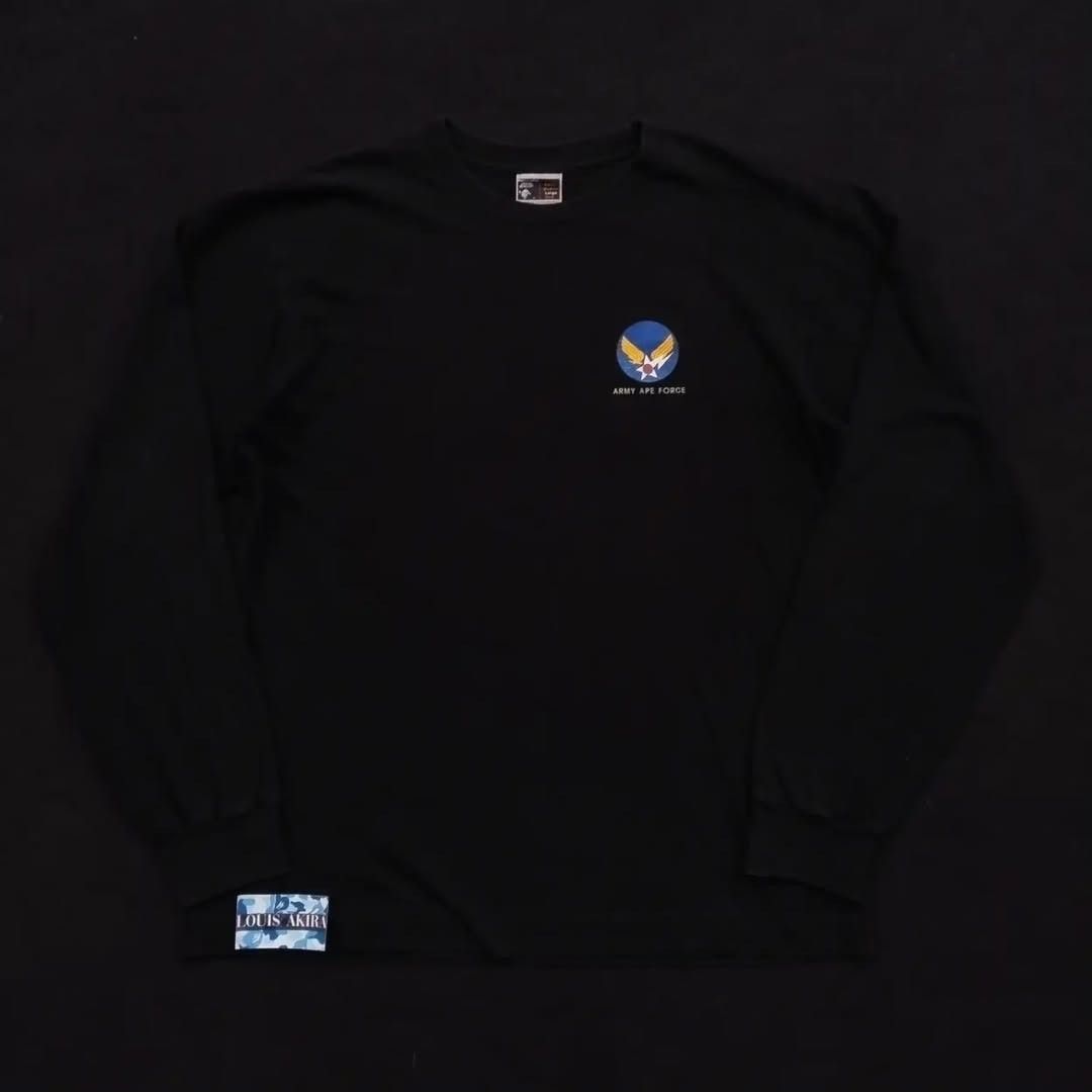 Bape Vintage BAPE STA “Army Ape Force” Long Sleeve Tee Size US L / EU 52-54 / 3 - 1 Thumbnail