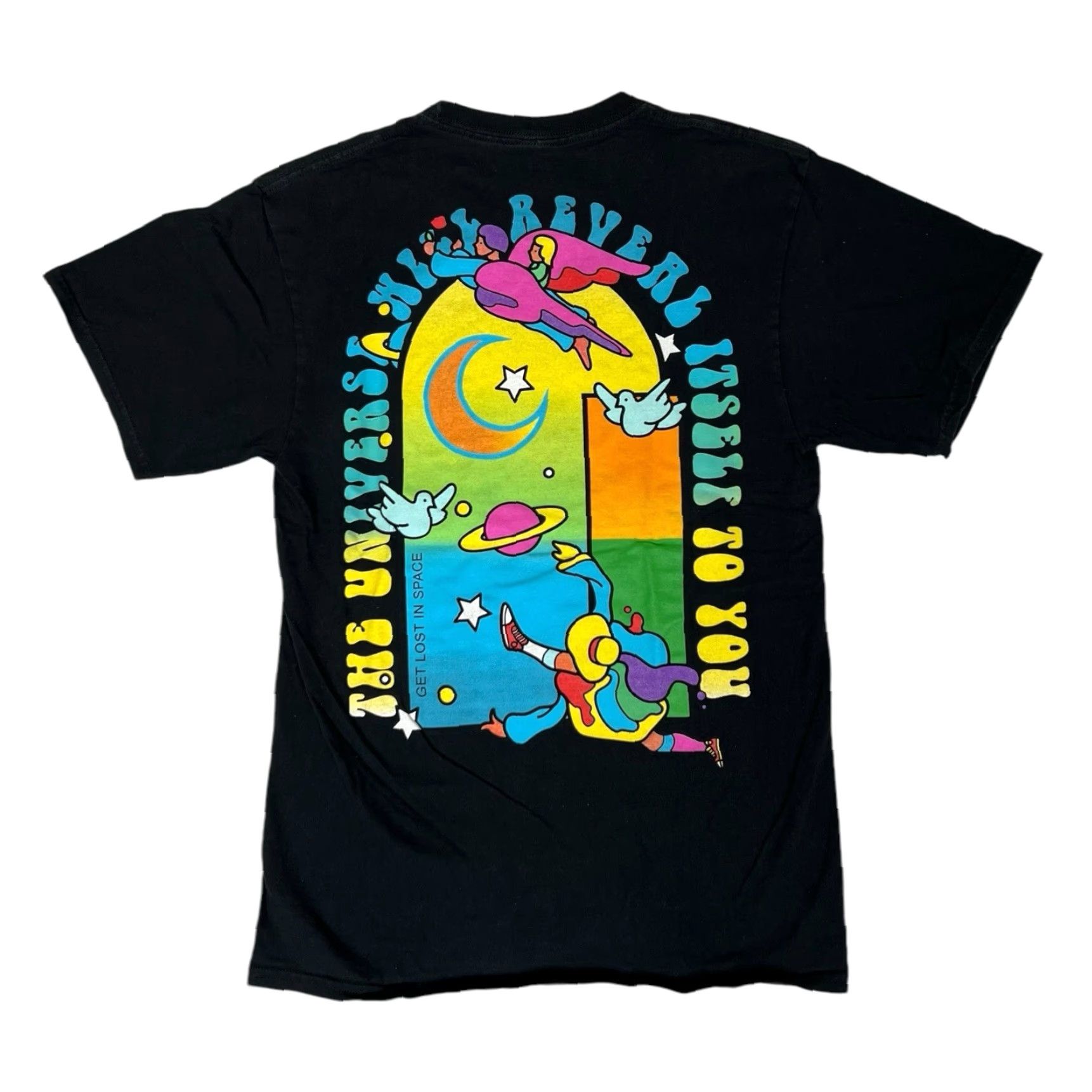 Vintage A-Lab T-Shirt Black Medium “Get Lost In Space” Graphic Tee Men 90s Space Size US M / EU 48-50 / 2 - 2 Thumbnail