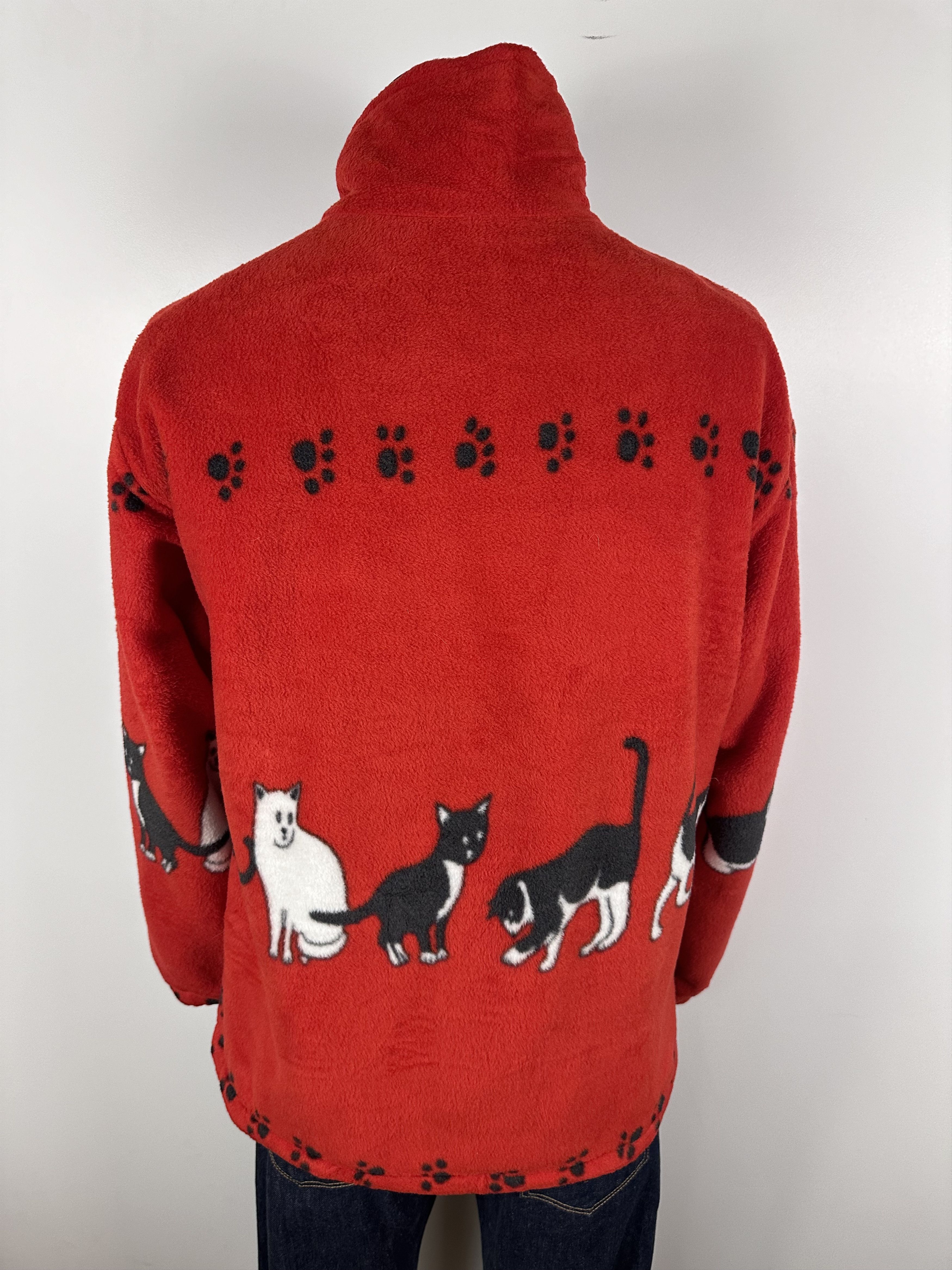 Vintage Vintage Cats Fleece Jacket Sherpa Warm Overprint Nature Sz S Size US S / EU 44-46 / 1 - 6 Thumbnail