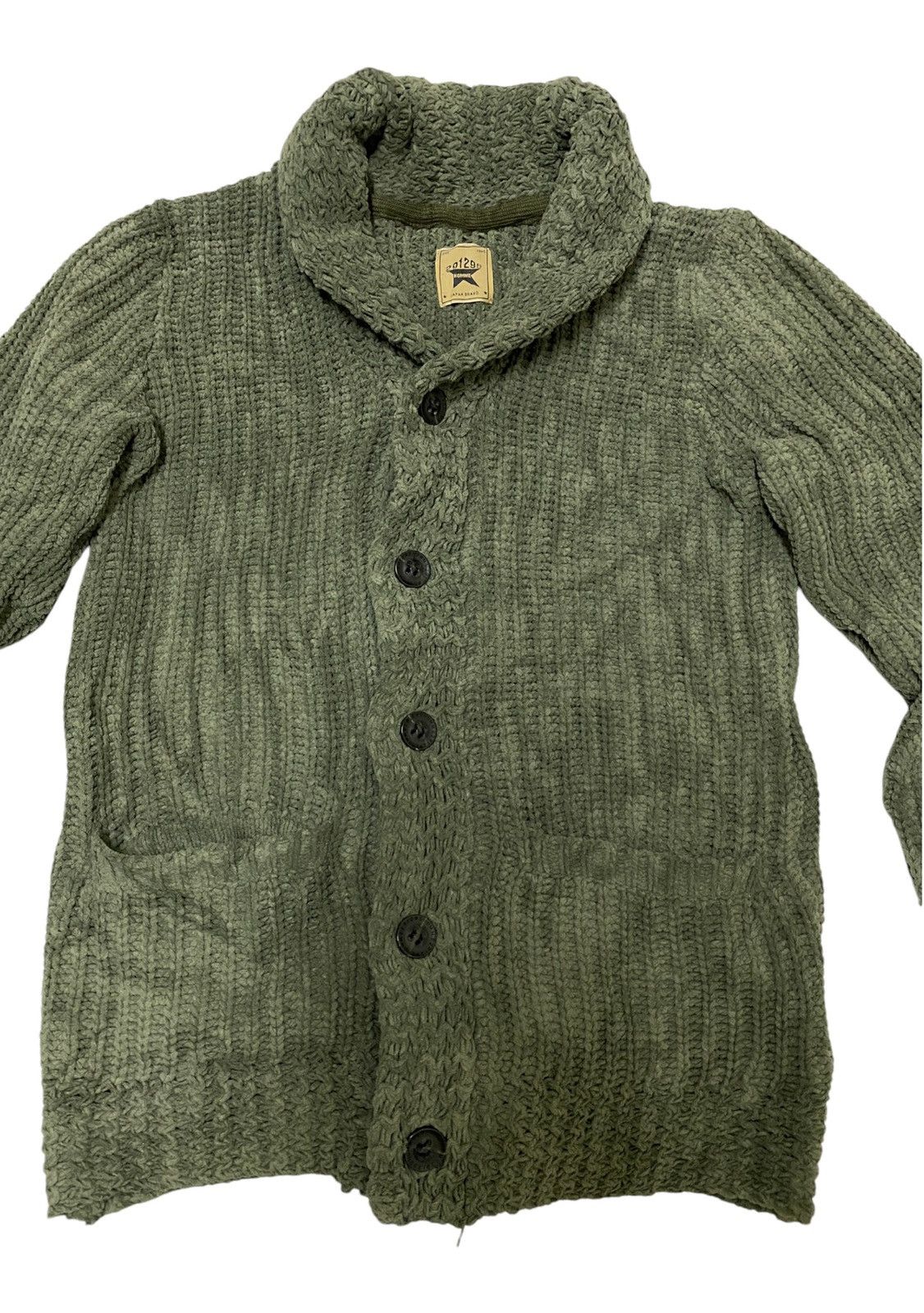 Japanese Brand 291295 Homme Cardigan Cable Knit Sweater (C3) Size US M / EU 48-50 / 2 - 3 Thumbnail