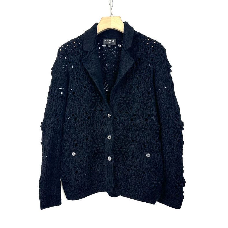Chanel Chanel Black knitted hollow coat Size XXS / US 00 / IT 34 - 1 Thumbnail