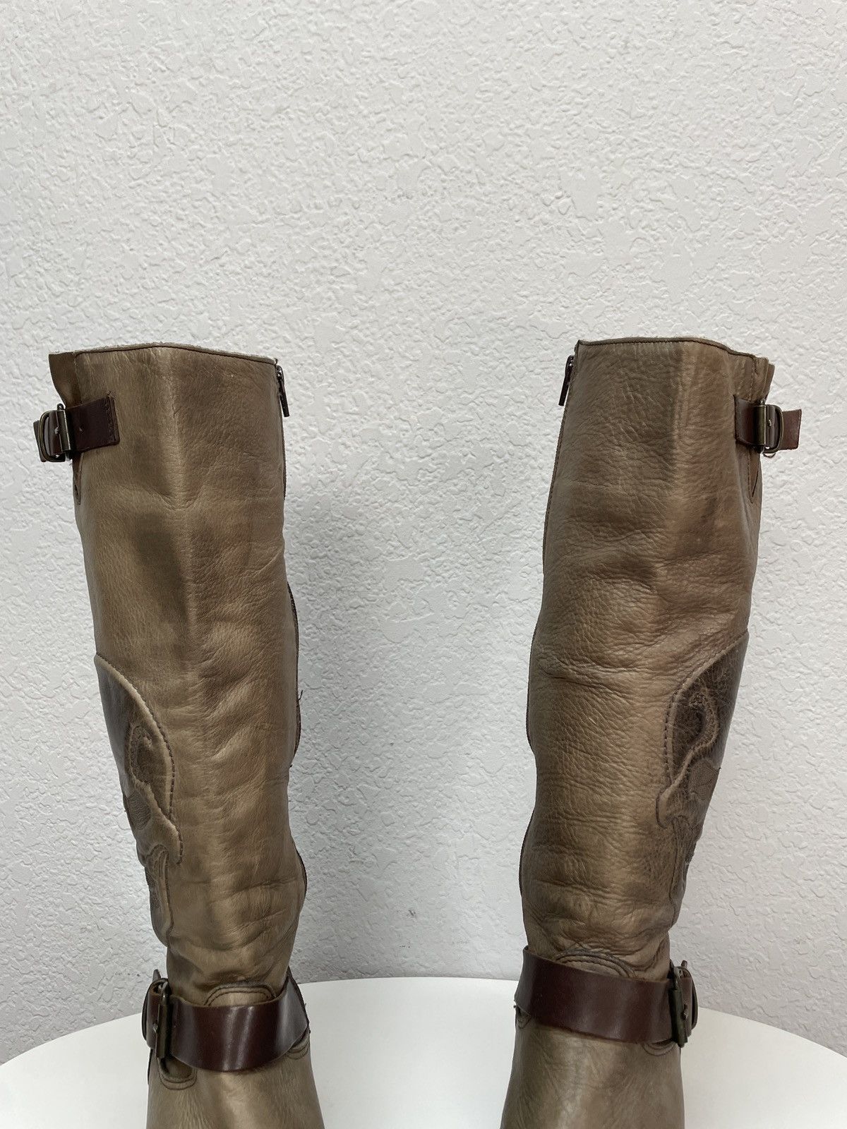 If Six Was Nine AS 98 Vibe Artisan Skull Leather Side Zip Ankle Biker Boots Size US 8 / EU 41 - 7 Thumbnail