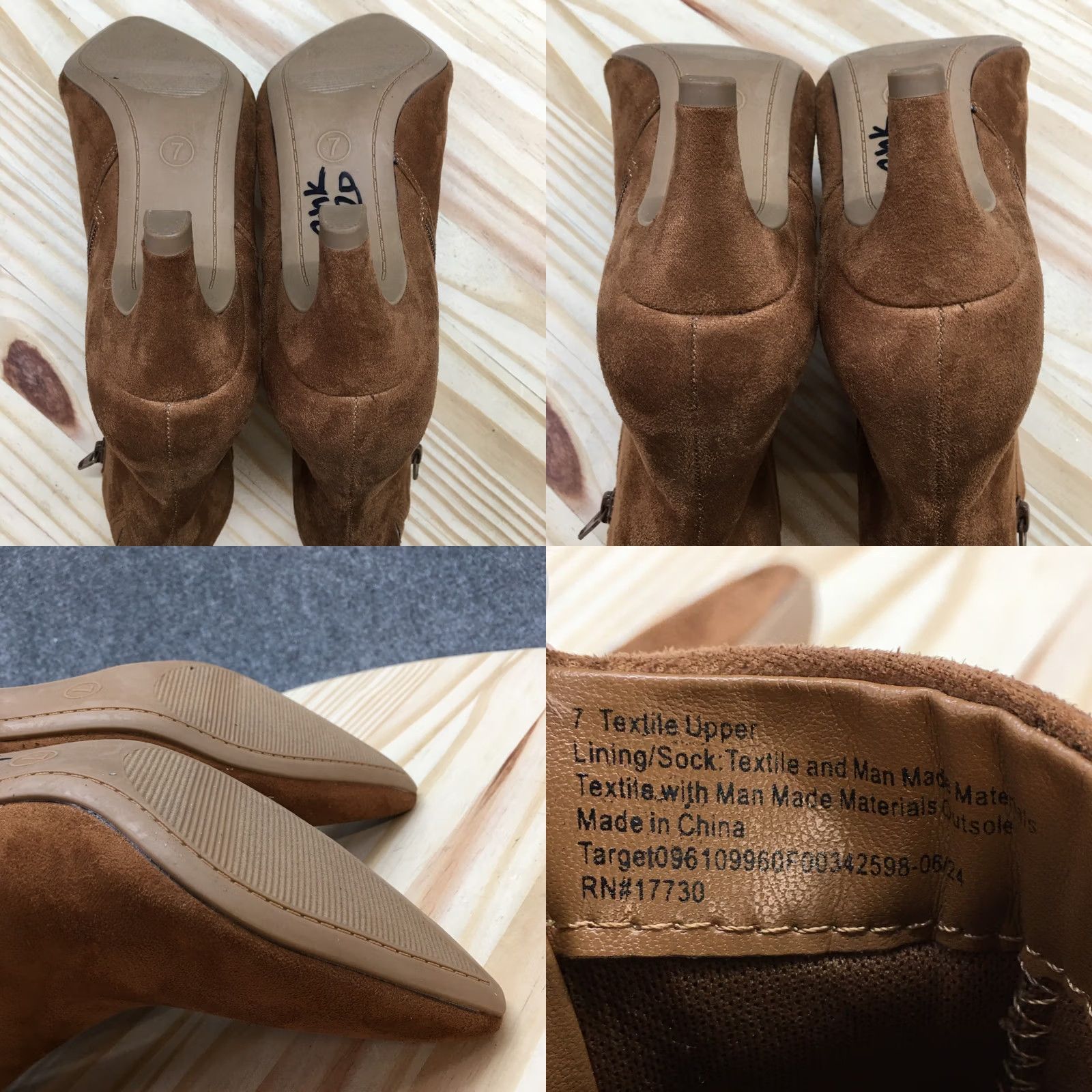 Vintage Universal Thread Boots Womens 7 Ankle Bootie Brown Side Zip Pointed Toe Stiletto Boots Size US 7 / IT 37 - 9 Thumbnail