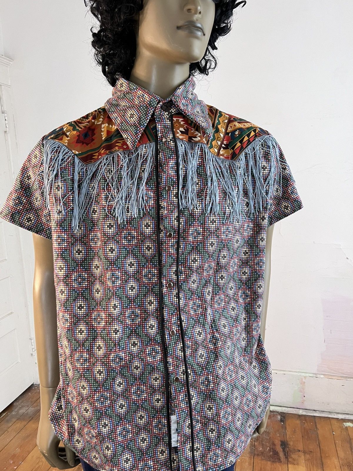 Other Fringe Cowboy Shirt L snap by A Herman USA Size US L / EU 52-54 / 3 - 1 Thumbnail
