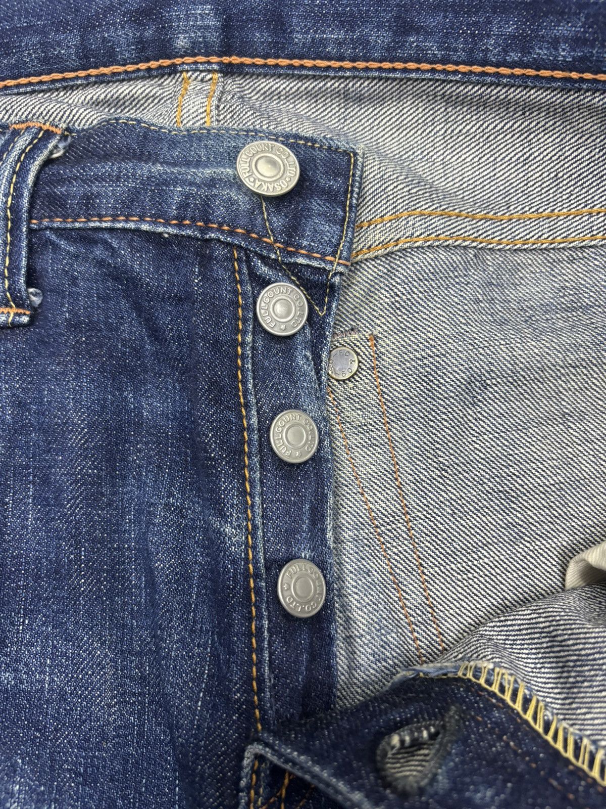 Full Count & Co. 🔥FULL COUNT SELVEDGE BLUE DISTRESSED DENIM JEANS Size US 30 / EU 46 - 12 Thumbnail
