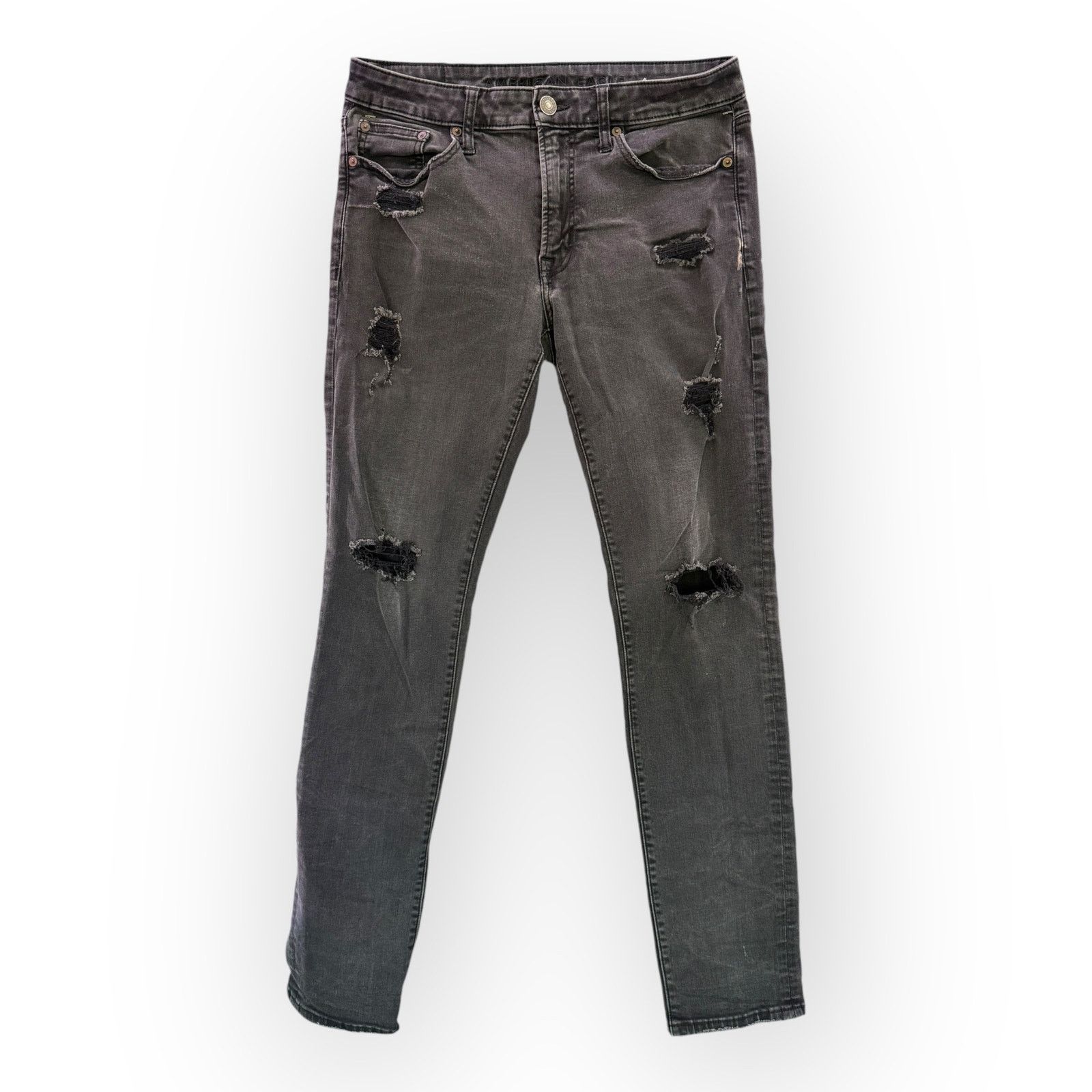 American Eagle Outfitters American Eagle Slim Straight Jeans Men's 31x32 Black Size US 31 - 2 Thumbnail