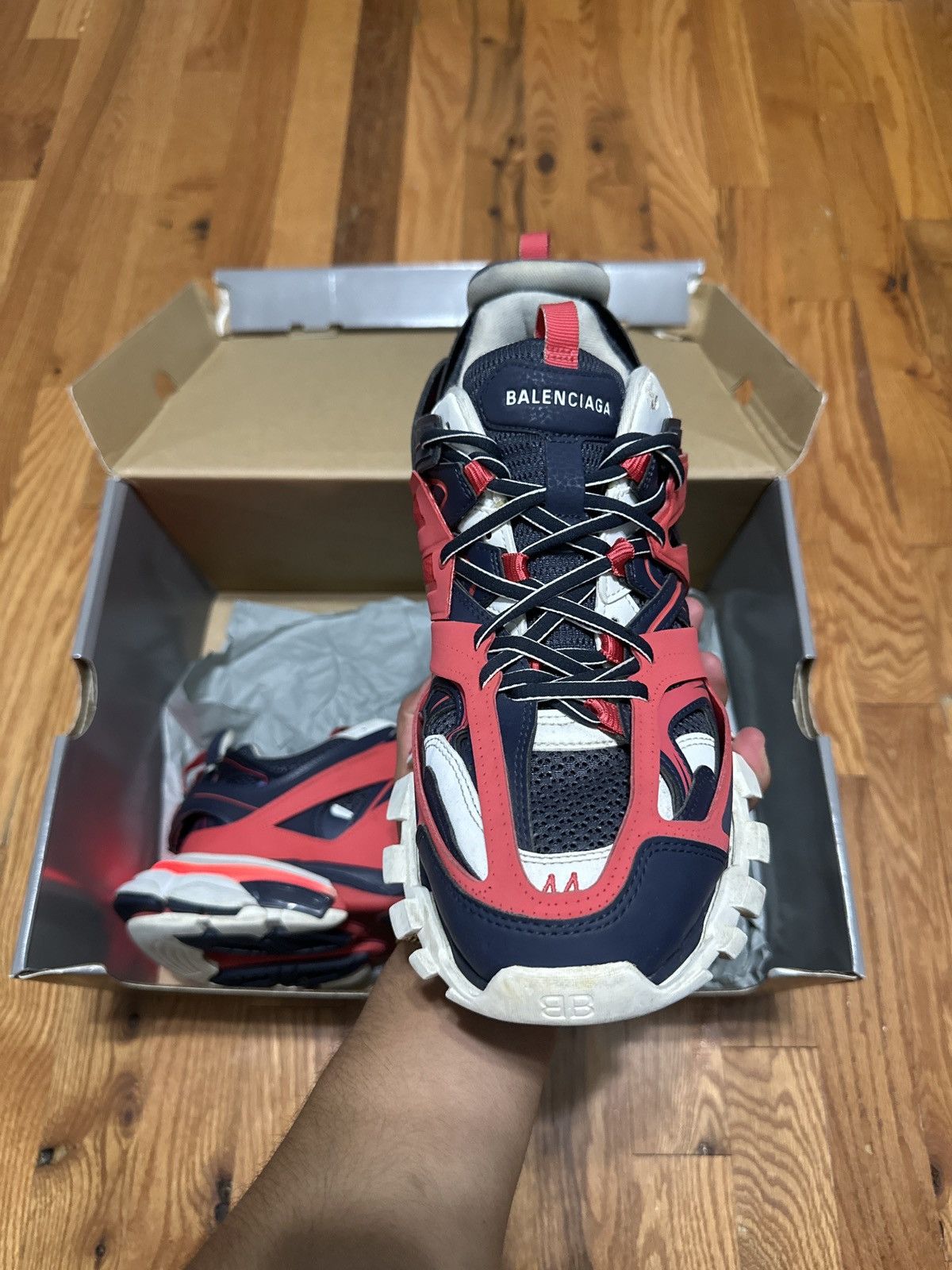 Balenciaga Balenciaga LED Track Red/White Size US 11 / EU 44 - 7 Thumbnail