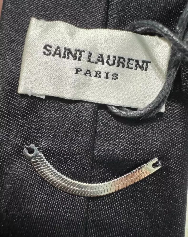 Saint Laurent Paris Saint Laurent Paris Solid Black Tie 2505-Nextarrow Size ONE SIZE - 3 Thumbnail