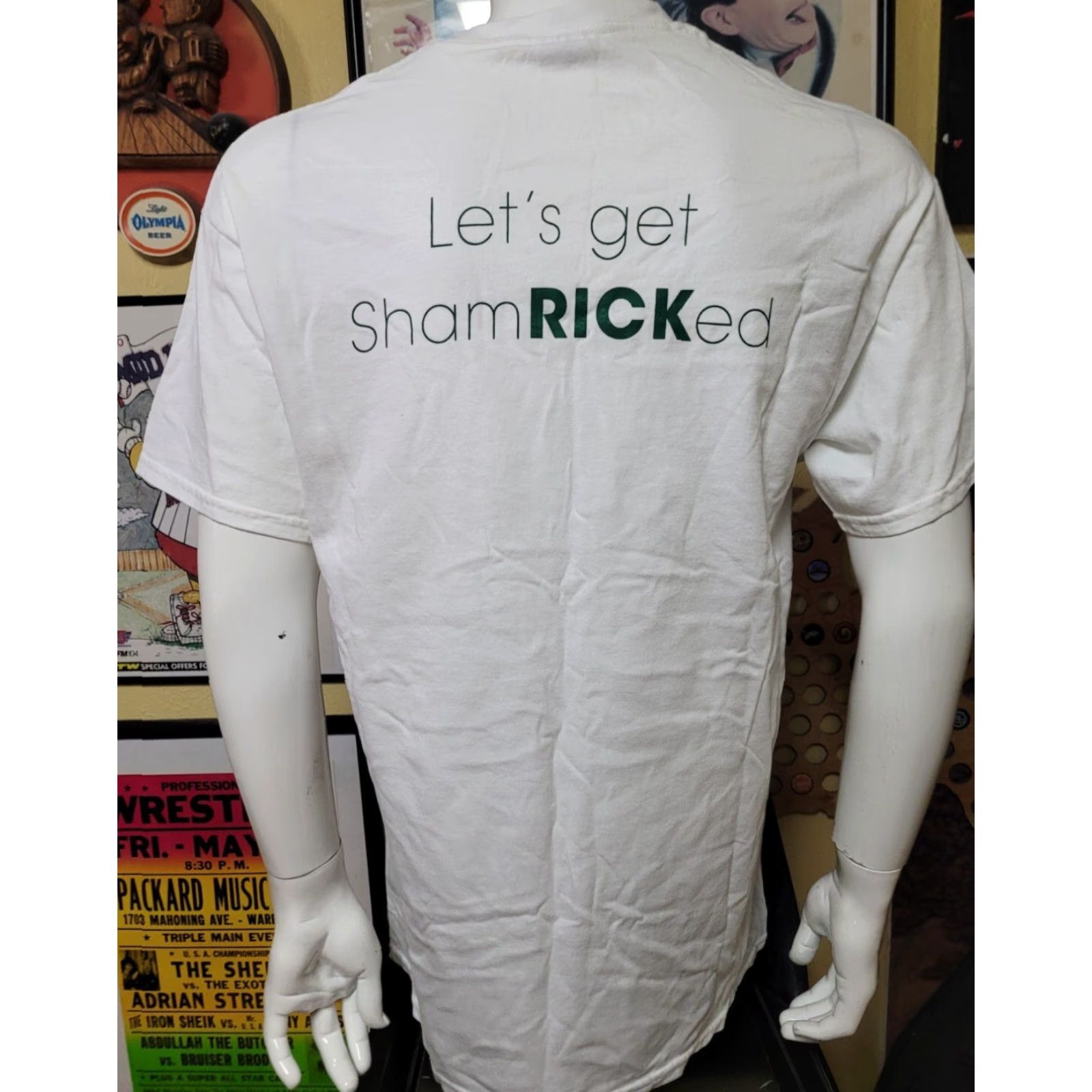 Gildan VTG Rick's American Cafe T Shirt Large White Mens Cotton Crew Neck Short Sleeve Gildan 100% T-Shirt Bars College Restaurants 90s? Size US L / EU 52-54 / 3 - 3 Thumbnail