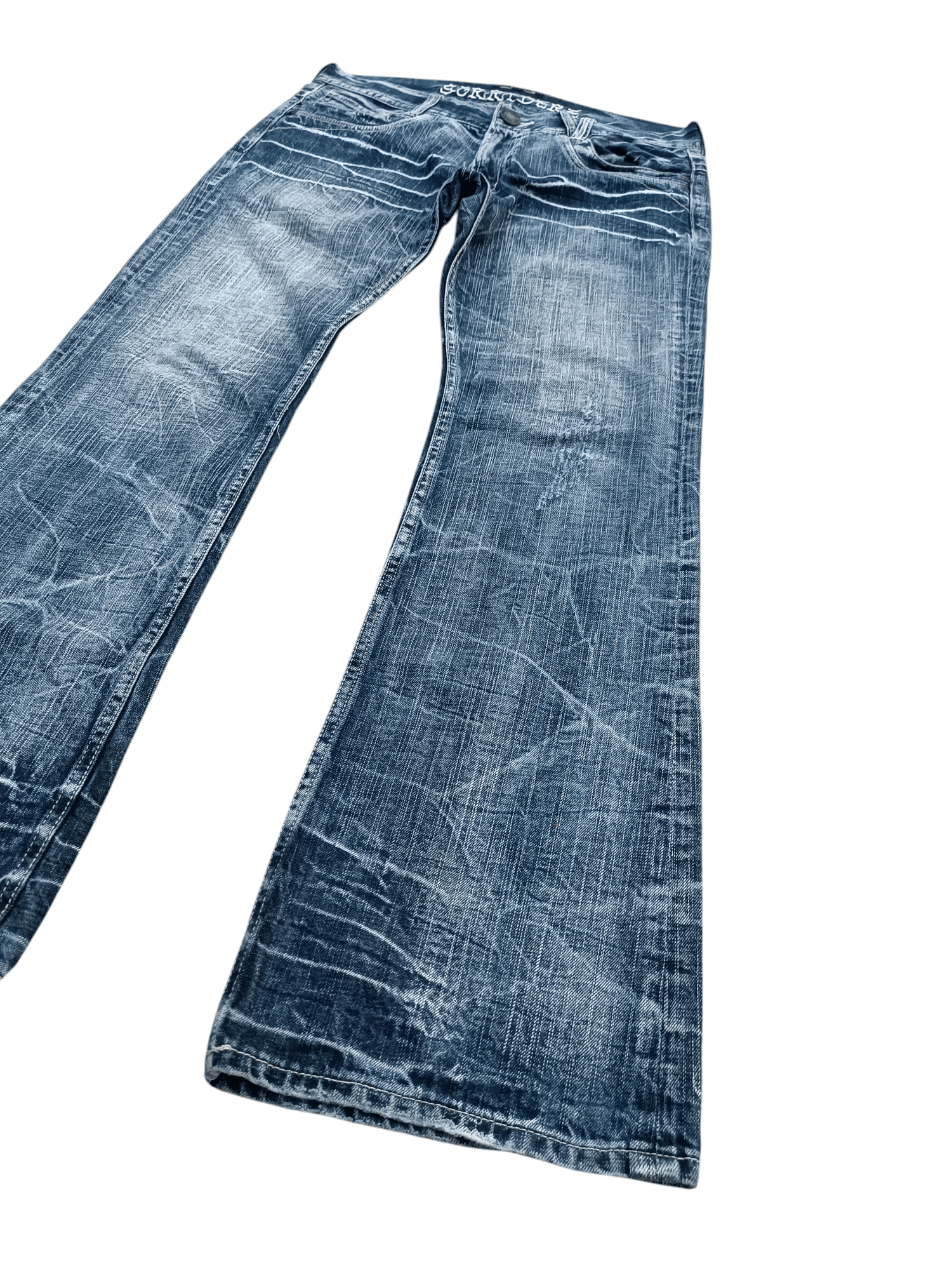 If Six Was Nine FLARED💥SORRIDERE WHISKERS FADED DENIM PANT Size US 34 / EU 50 - 5 Thumbnail