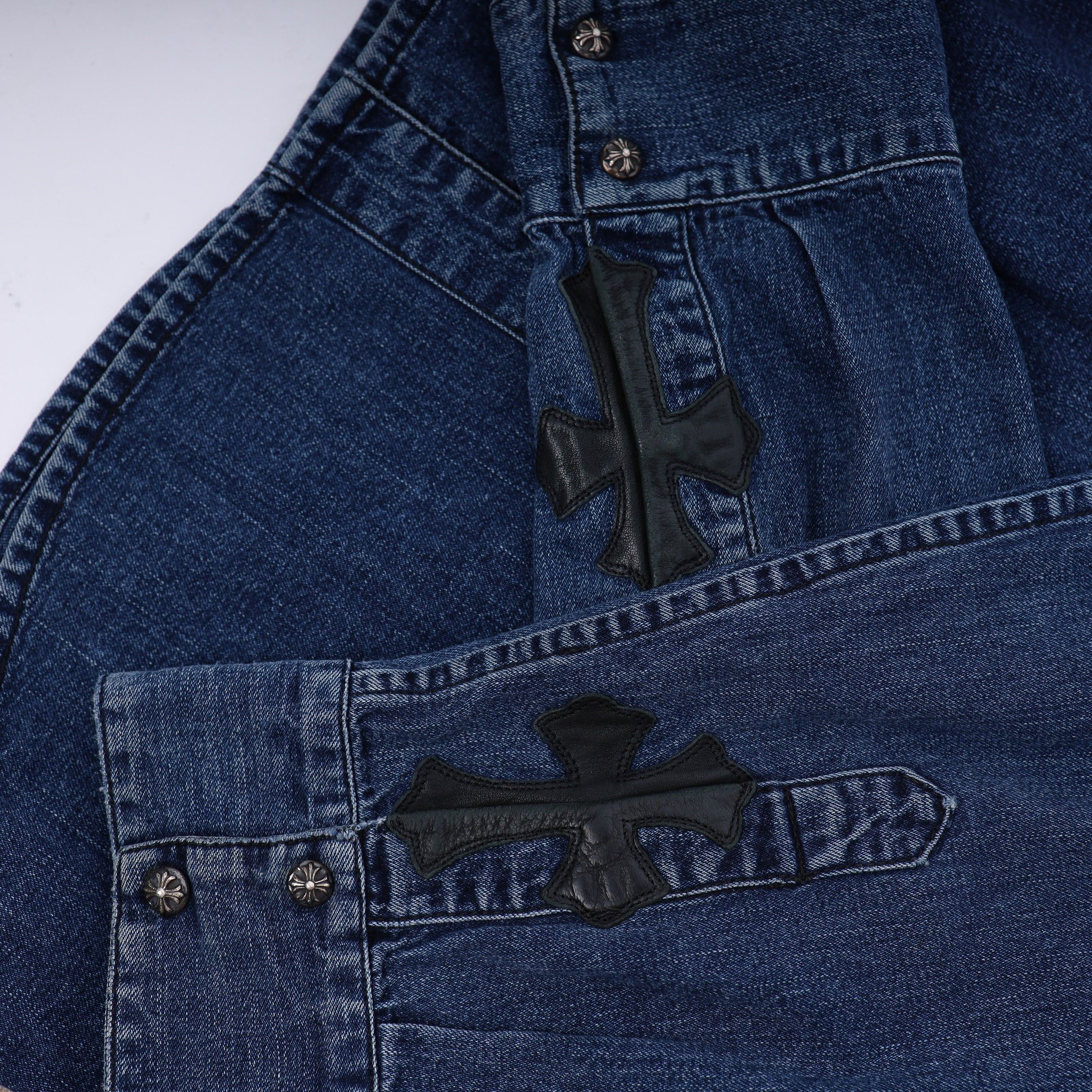 Chrome Hearts CHROME HEARTS CROSS PATCH SLEEVE DENIM SHIRT Size US L / EU 52-54 / 3 - 9 Thumbnail