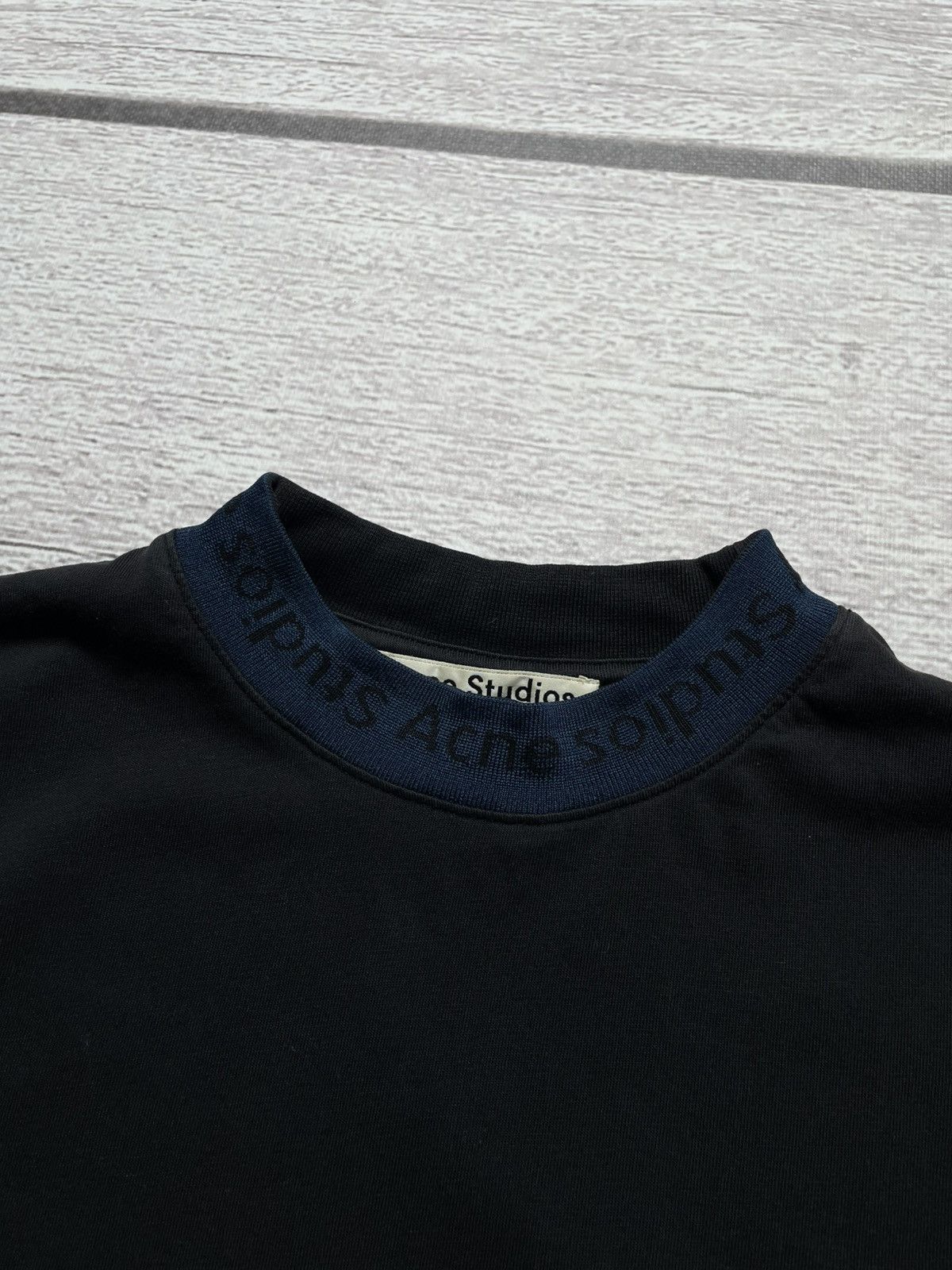 Acne Studios Acne Studios Neck Logo Black T-shirt tee Size US M / EU 48-50 / 2 - 2 Thumbnail