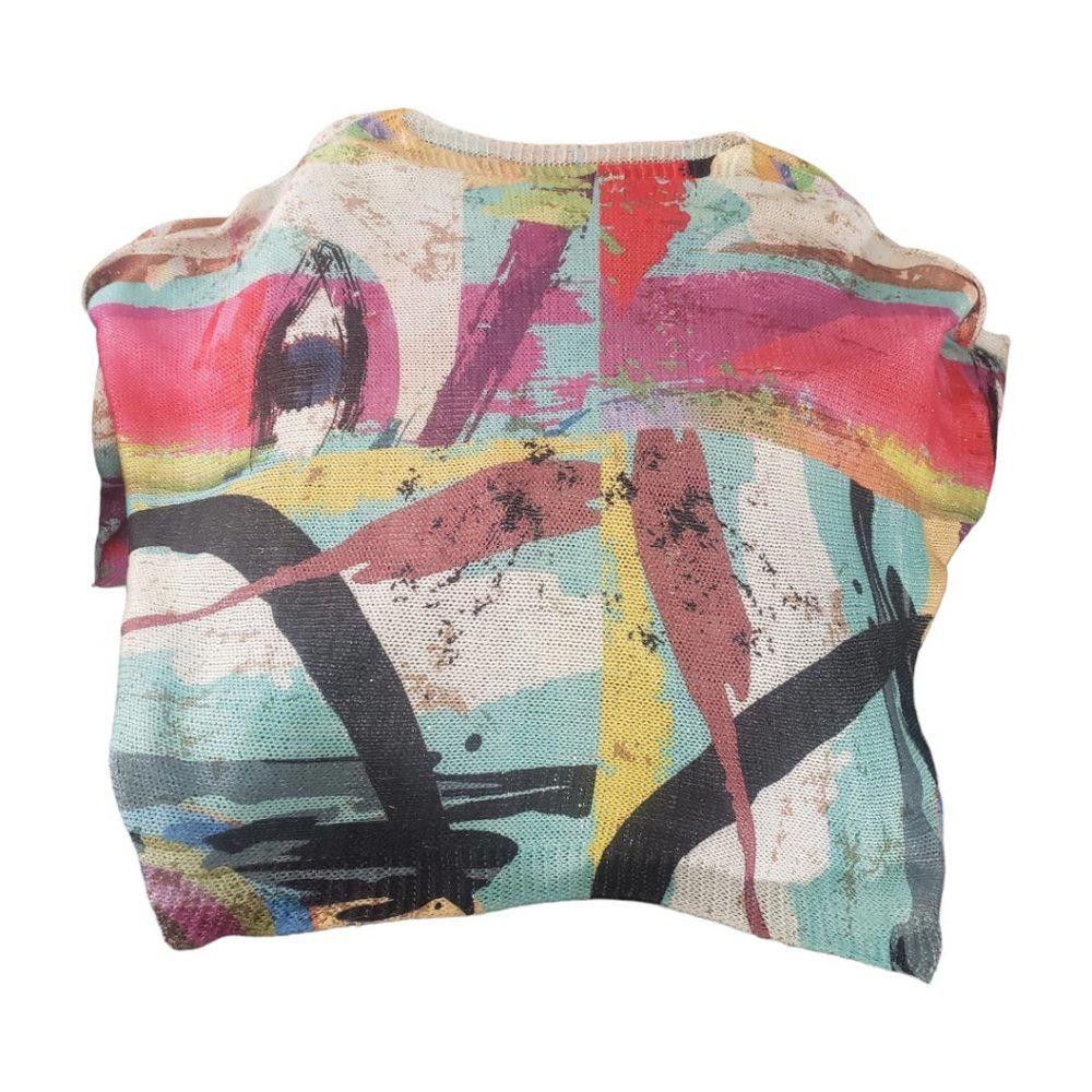 Designer CT890 Italian Ladies Abstract Colorful 3/4 Sleeve Sweater S Size S / US 4 / IT 40 - 4 Thumbnail