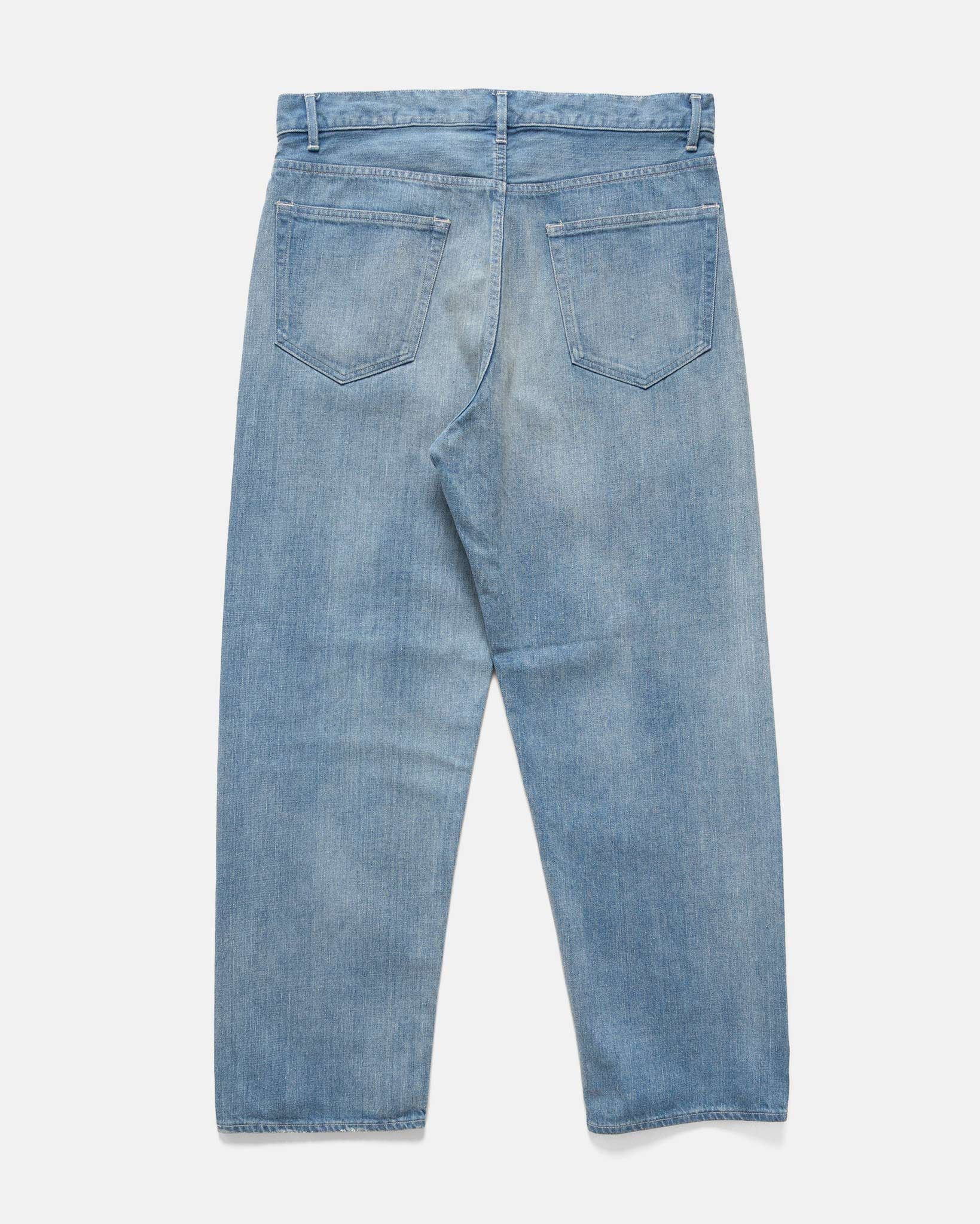 Auralee Selvedge Faded Light Denim Wide Pants Light Indigo Size US 33 - 2 Thumbnail