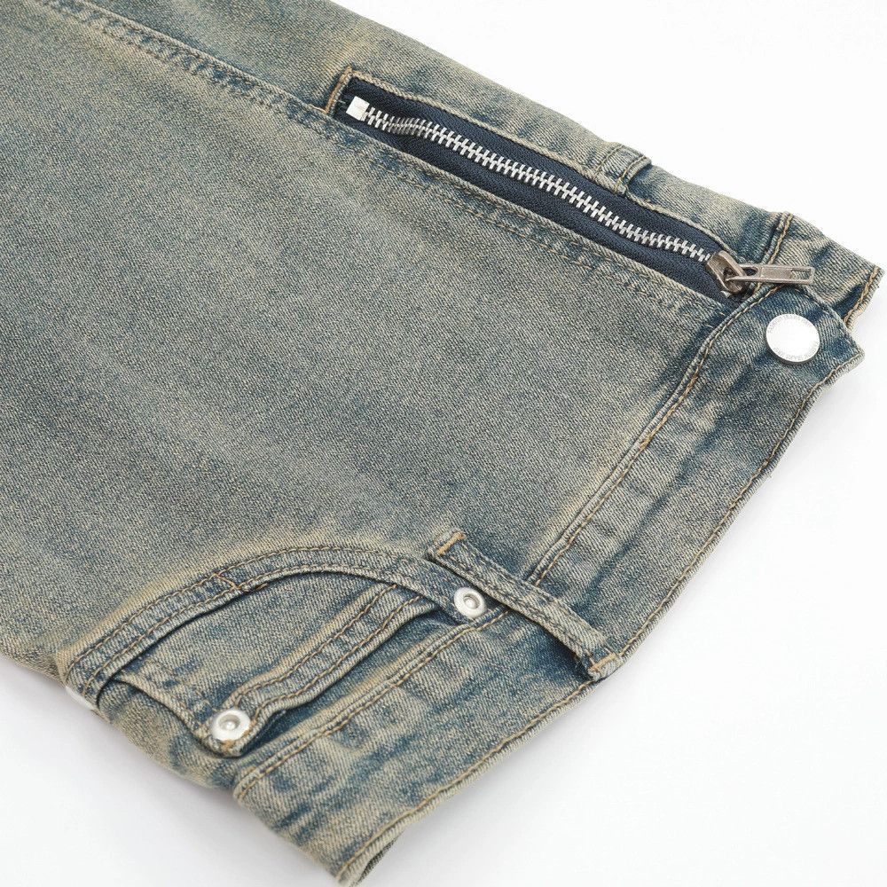 Vintage Men's hippie patchwork distressed washed flared jeans Size US 32 / EU 48 - 6 Thumbnail