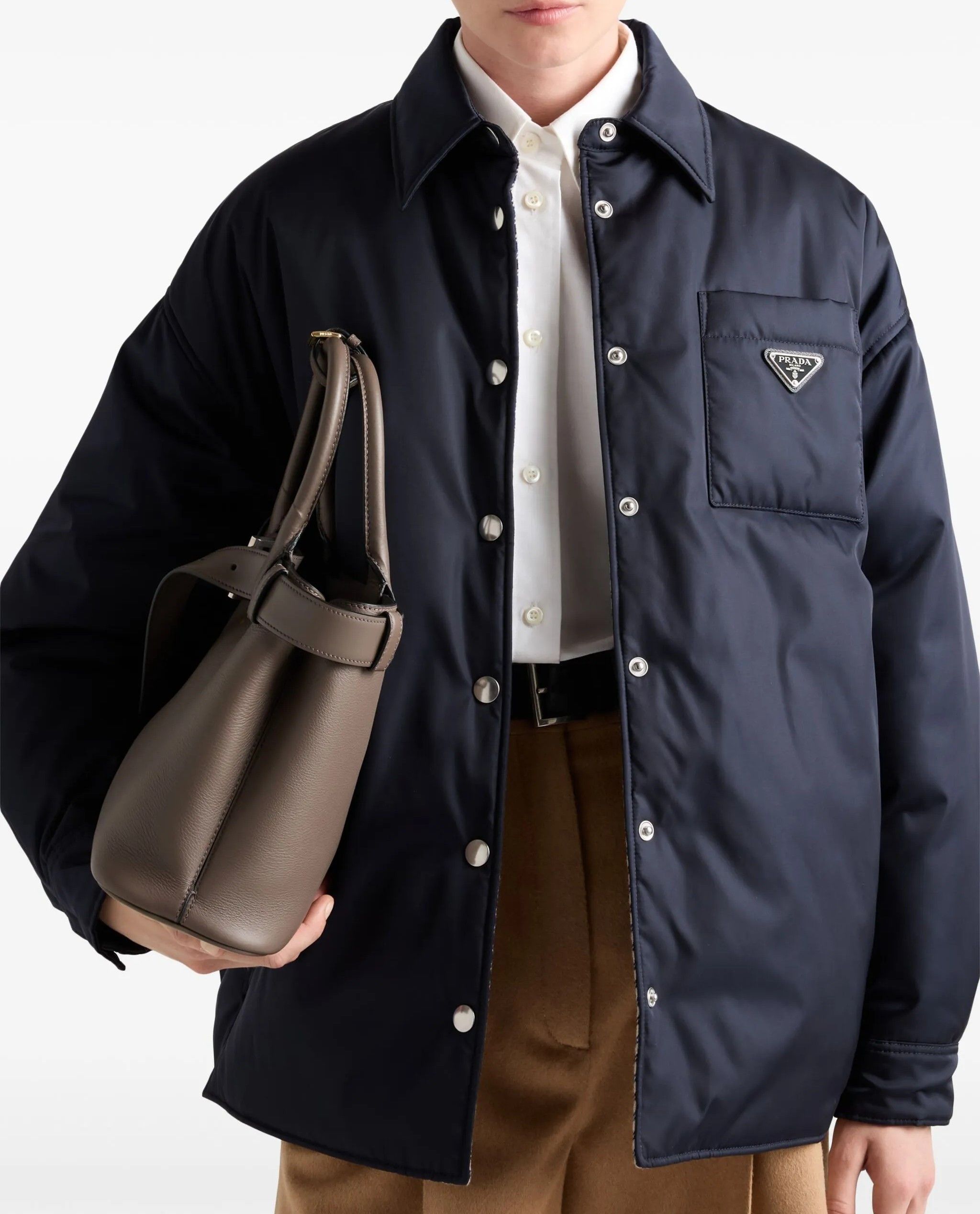 Prada Prada Re-Nylon Wool Checkered Lining Bomber Size XS / US 0-2 / IT 36-38 - 1 Thumbnail
