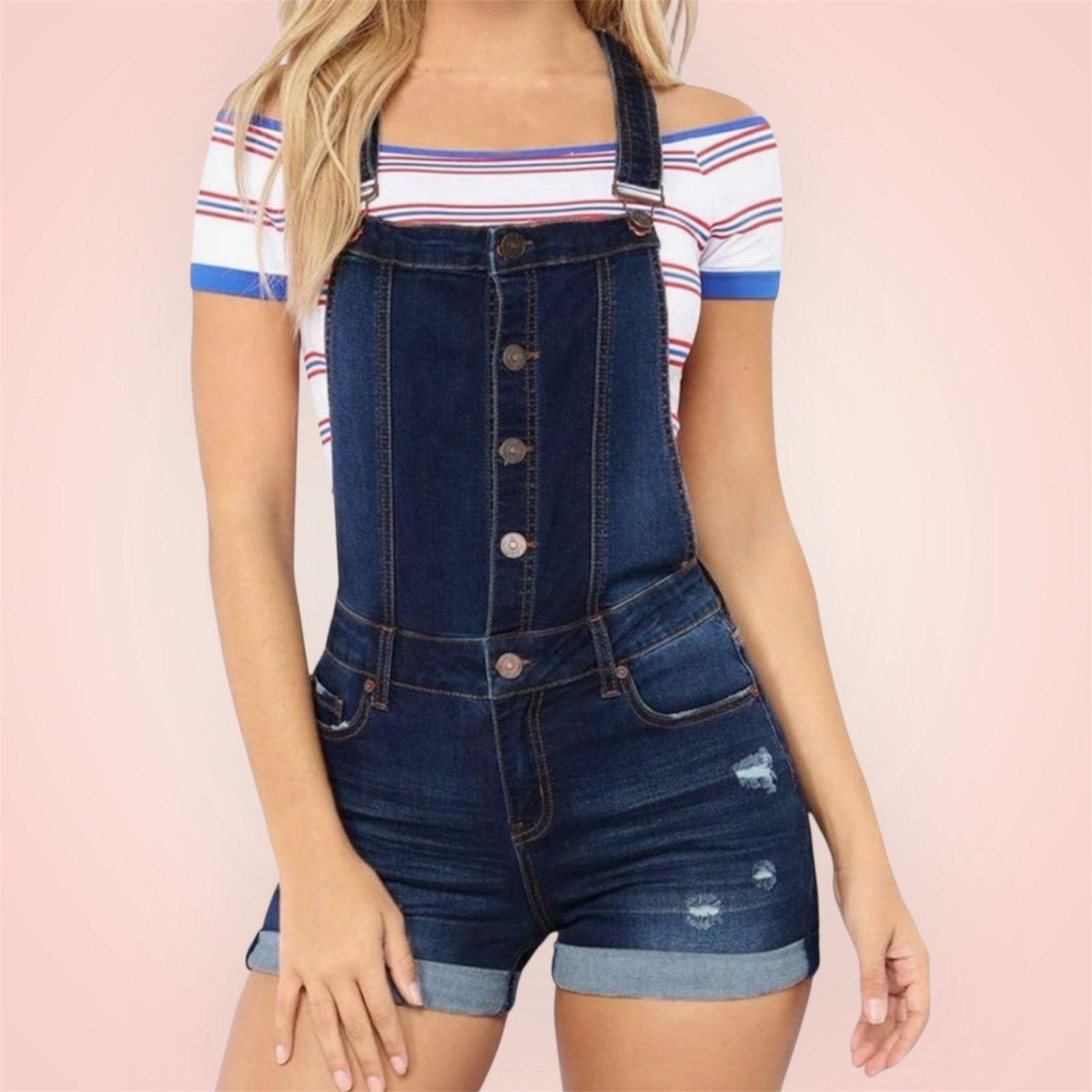 Almost Famous Almost Famous Denim Overall Shorts Size Small Size 30" / US 8 / IT 44 - 1 Thumbnail
