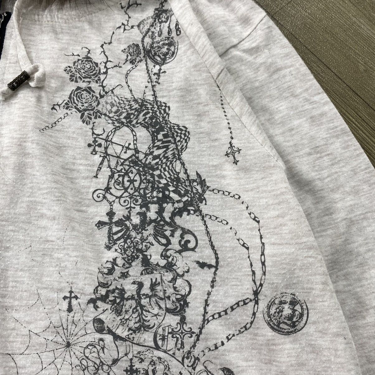 Japanese Brand 2000s OzzCroce Cross Skull Lgb Kmrii Ifsixwasnine Fur Hoodie Size US L / EU 52-54 / 3 - 7 Thumbnail