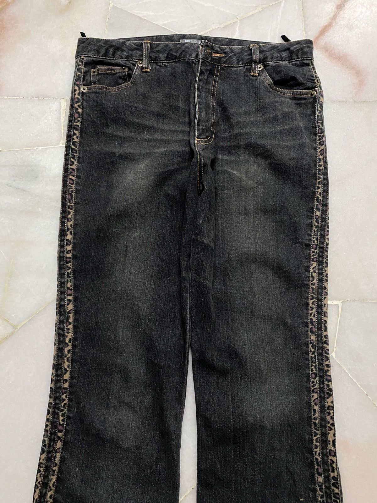 Japanese Brand Vintage 90s Style Browdwin split leopard Mudwash Size US 30 / EU 46 - 3 Thumbnail