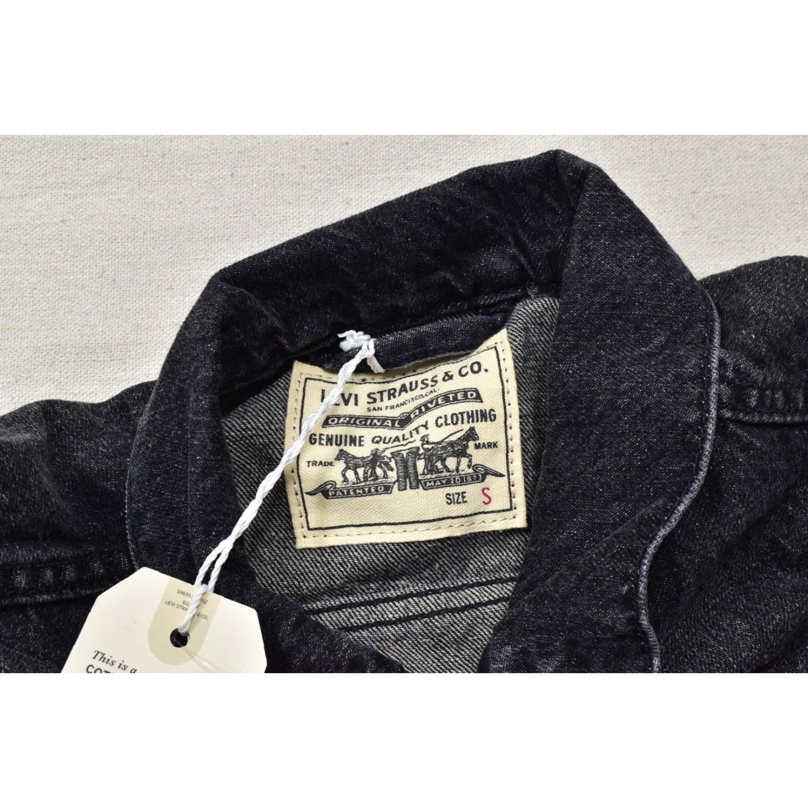 Levi's Levi's Trucker Jacket Cotton Hemp Blend Black Small Womens NWT Size S / US 4 / IT 40 - 7 Thumbnail