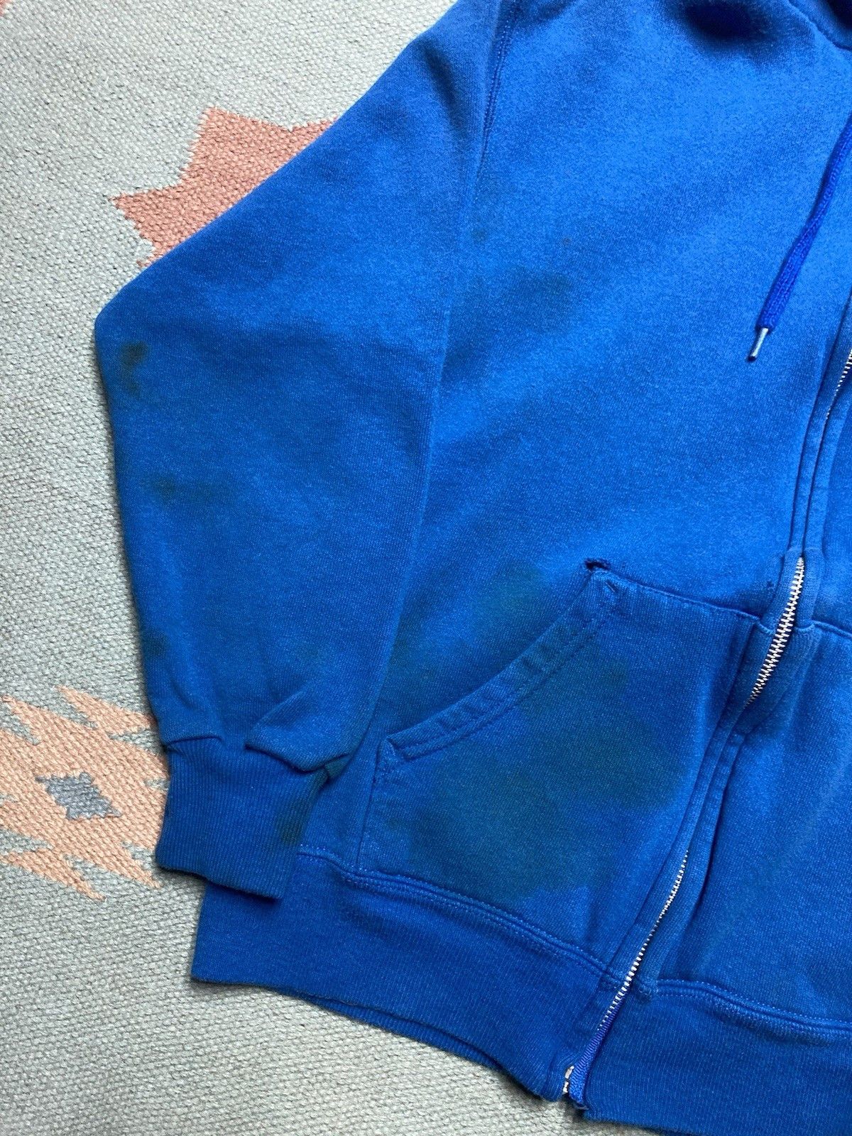 Vintage Vtg 80s hoodie sweatshirt full zip Hanes blank grunge small Size US S / EU 44-46 / 1 - 2 Thumbnail