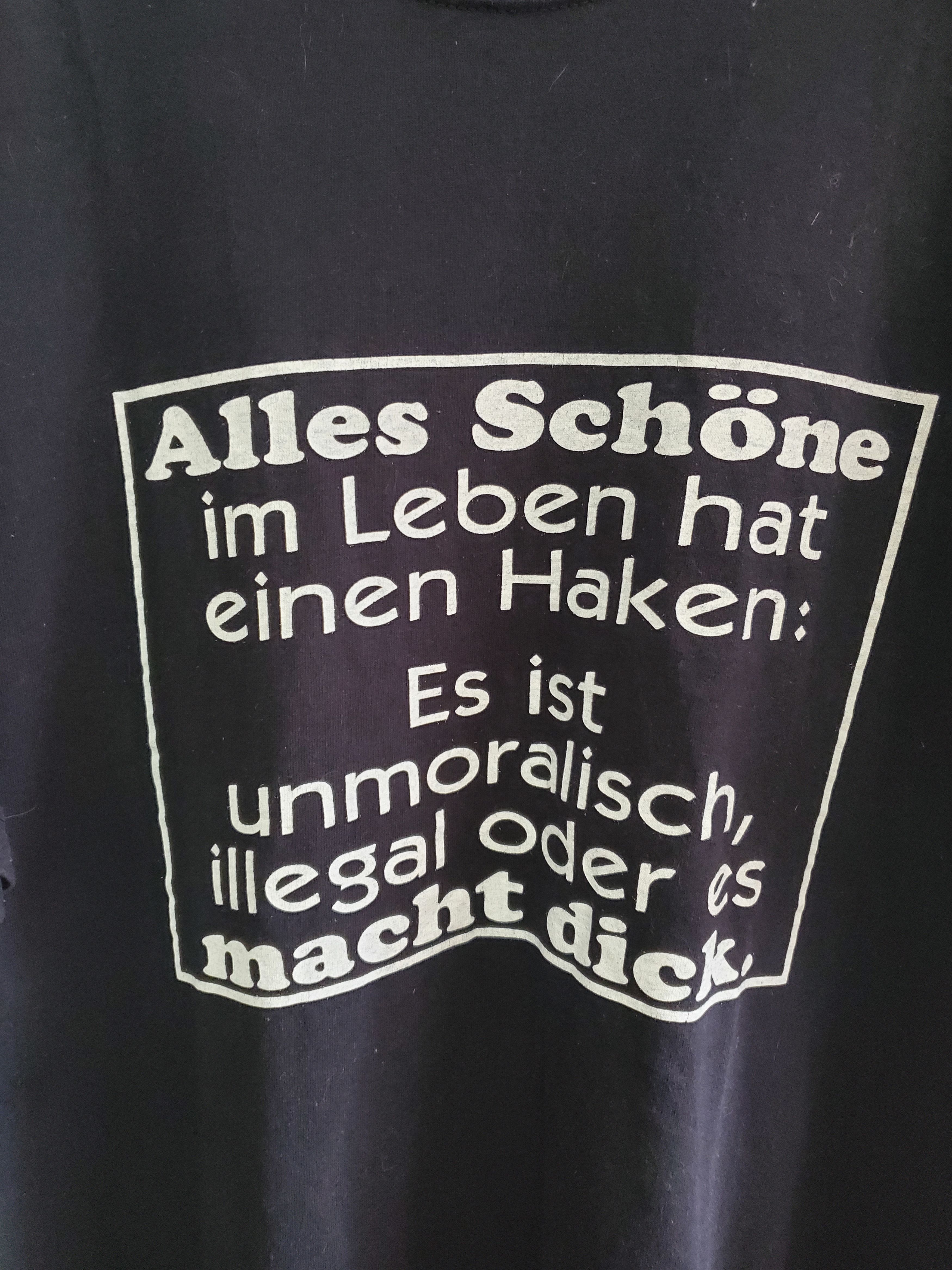 Vintage Vintage Es is unmoralisch illegal order es macht dick shirt Size US XL / EU 56 / 4 - 2 Thumbnail