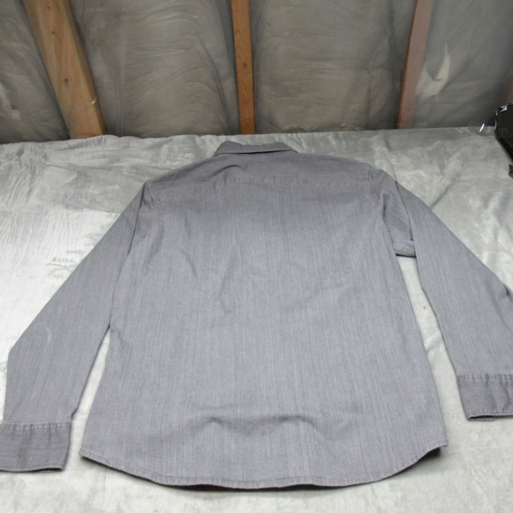 Wrangler VINTAGE Wrangler Pearl Snap Shirt Mens L Gray Long Sleeve Slim Untuck Fit NEW Size US L / EU 52-54 / 3 - 2 Thumbnail
