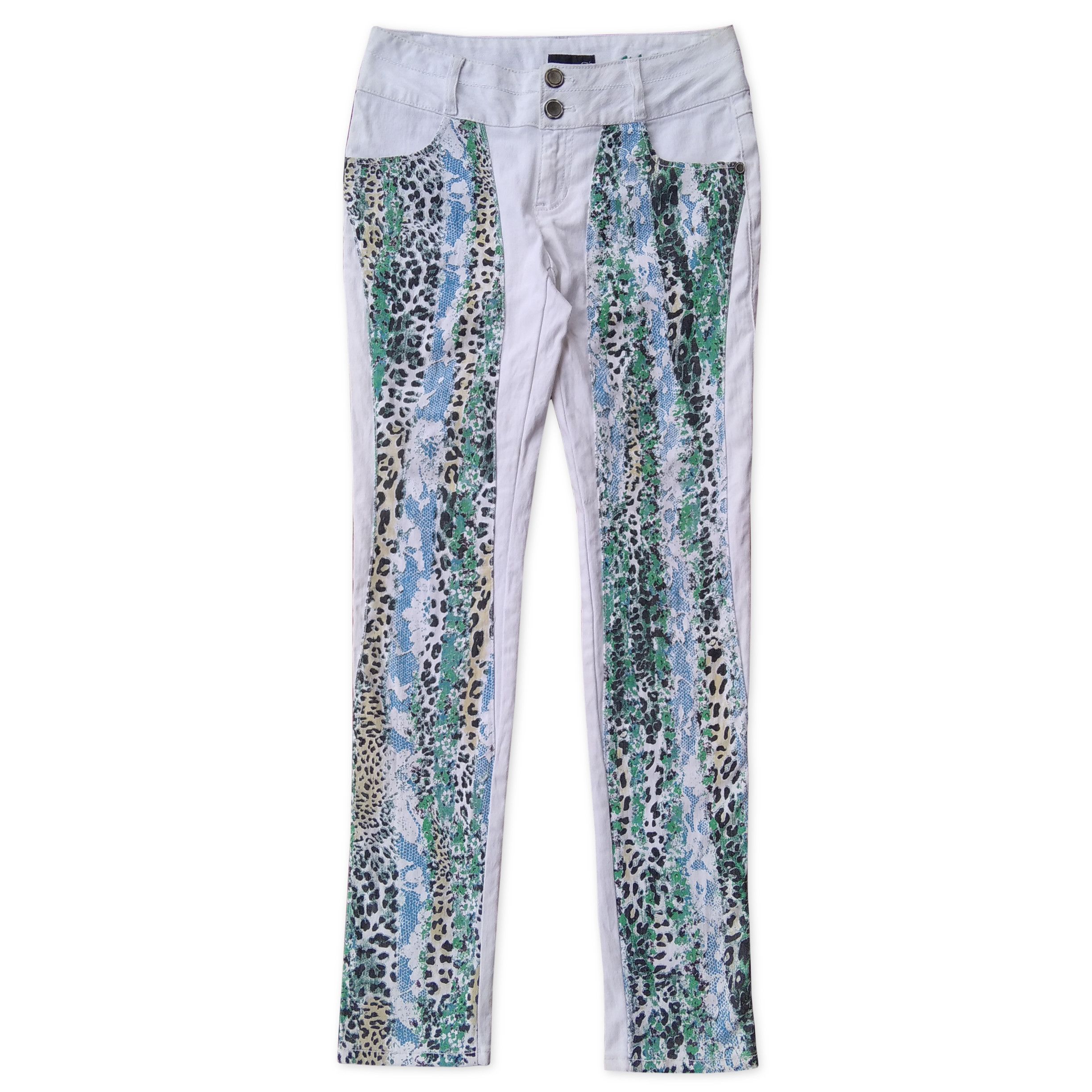 Le Grande Bleu (L.G.B.) Vintage y2k S'I Japanese Brand Leopard Printed Skinny Jeans Size US 27 - 1 Thumbnail