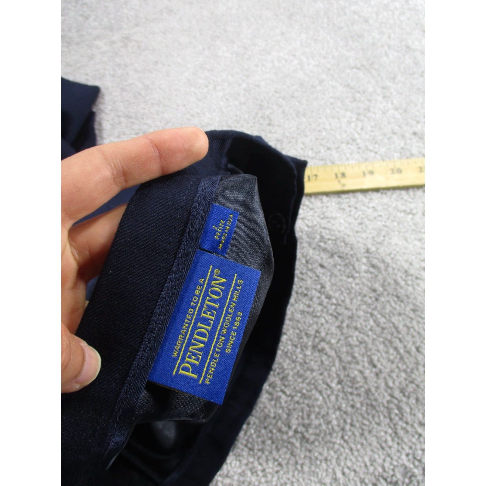 Pendleton Pendleton Skirt Womens 2 Petite Navy Blue Virgin Wool Midi Zipper Size 26" / US 2 / IT 38 - 7 Thumbnail
