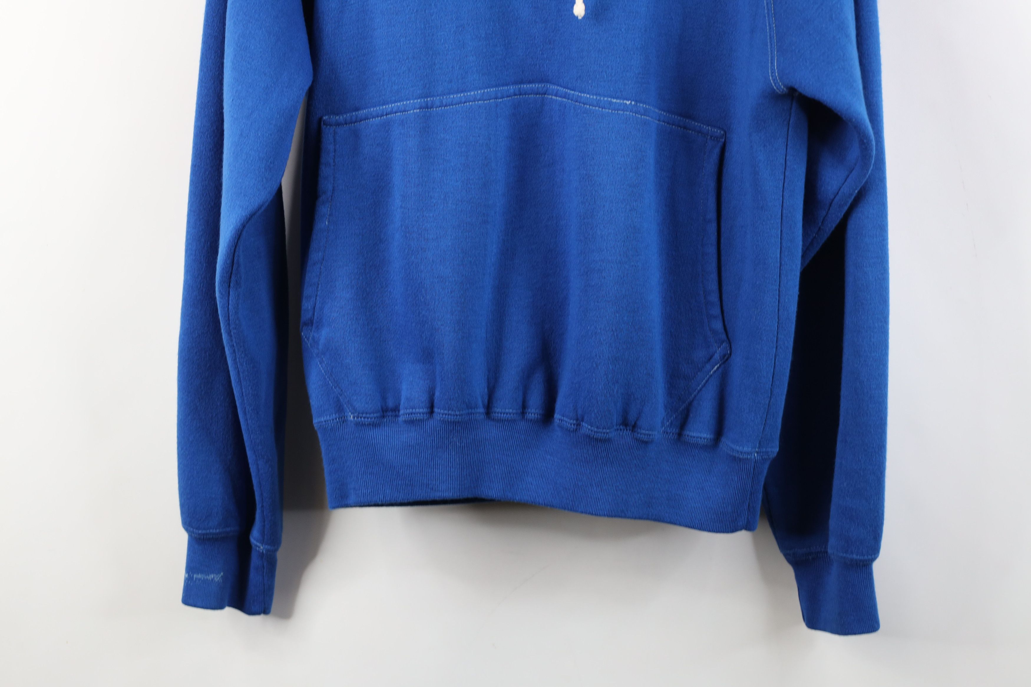 Vintage Vintage 70s Streetwear Blank Hoodie Sweatshirt Royal Blue Size US S / EU 44-46 / 1 - 3 Thumbnail