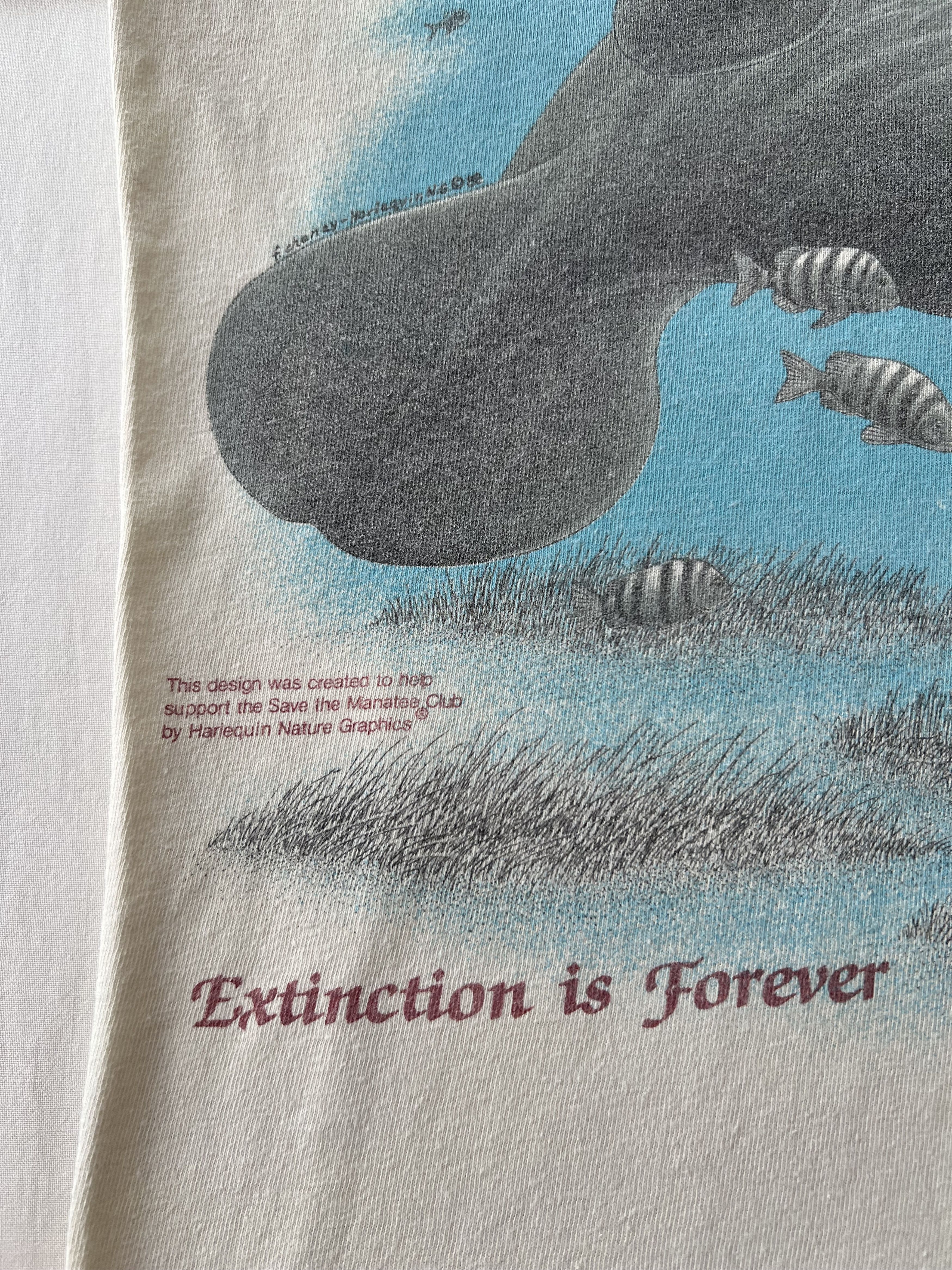 Vintage Vintage 1988 Harlequin Manatee Ocean Animal Nature T-shirt Size US L / EU 52-54 / 3 - 6 Thumbnail