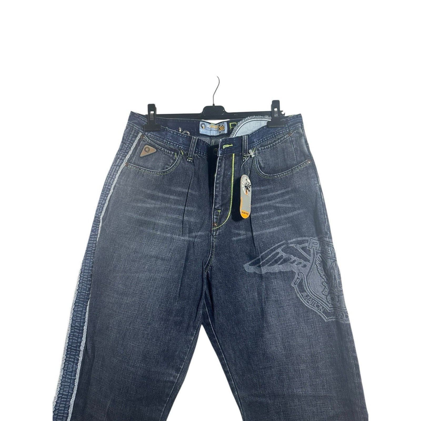 Akademiks Vintage Akademiks Jeans Mens S 36 Black Denim Baggy Diplomat Size US 36 / EU 52 - 2 Thumbnail